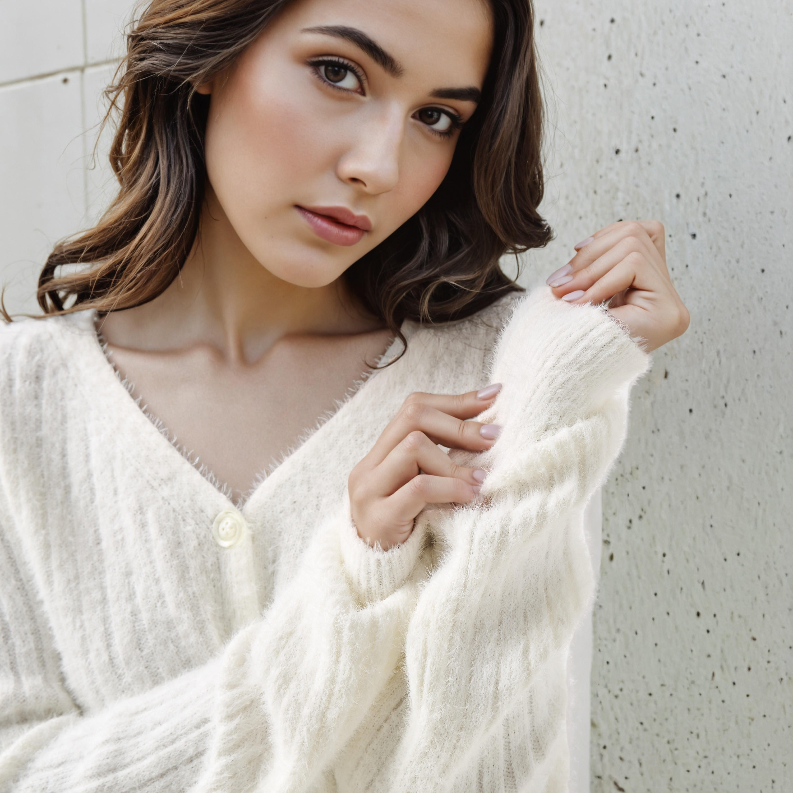 Regular Fit Textured V-neck Cardigan-women-winterwear-cardigansandjumpers-cardigans-image-5