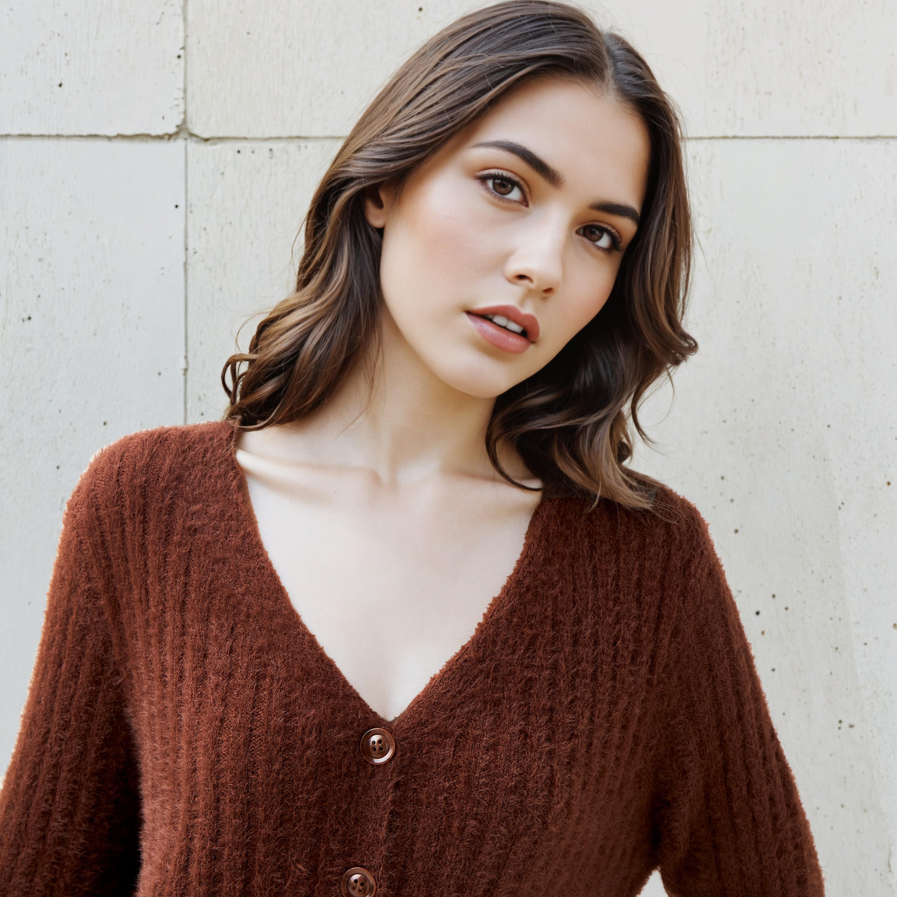 Regular Fit Textured V-neck Cardigan-women-winterwear-cardigansandjumpers-cardigans-image-5
