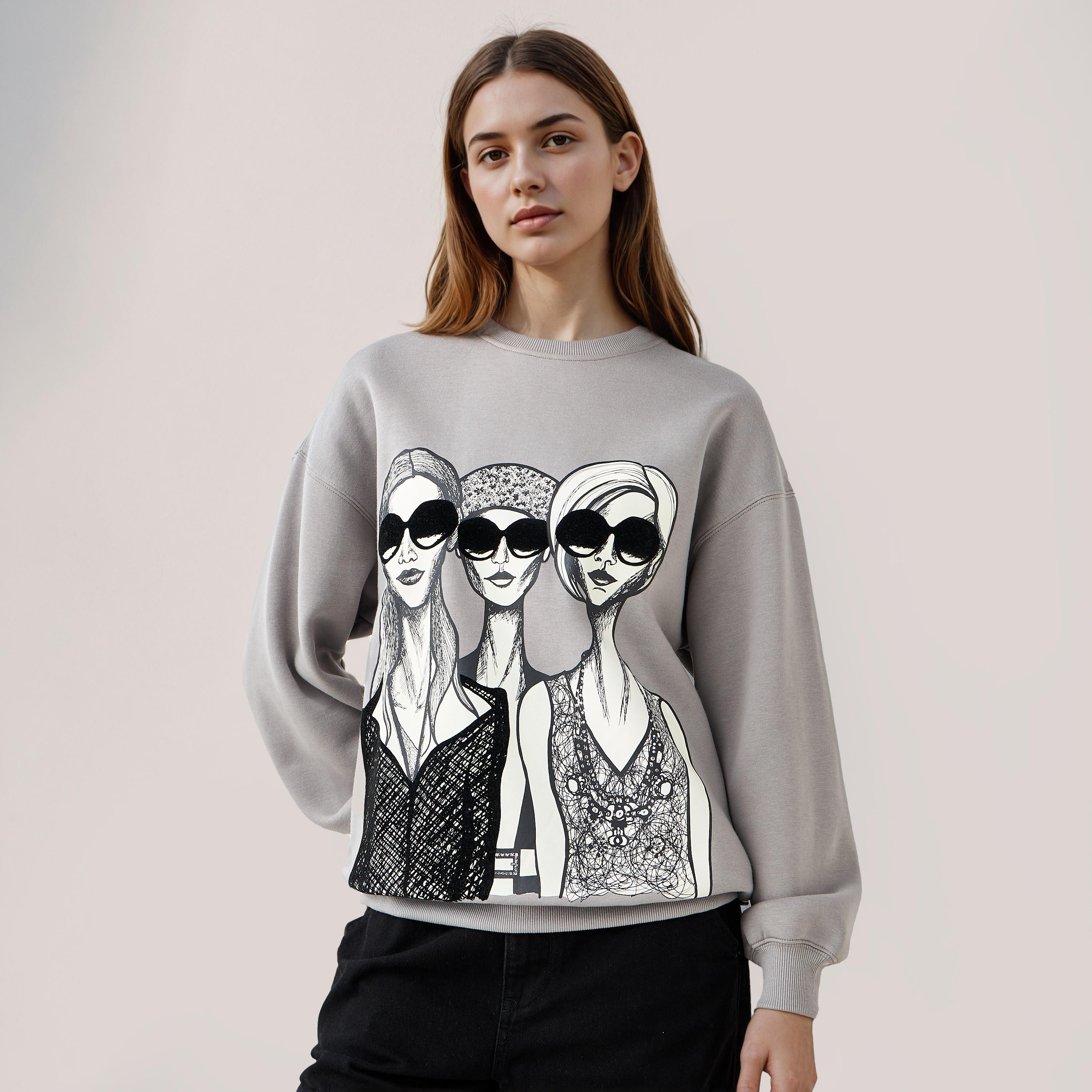 Graphic Print Sweatshirt with Crew Neck-women-winterwear-hoodiesandsweatshirts-sweatshirts-image-1