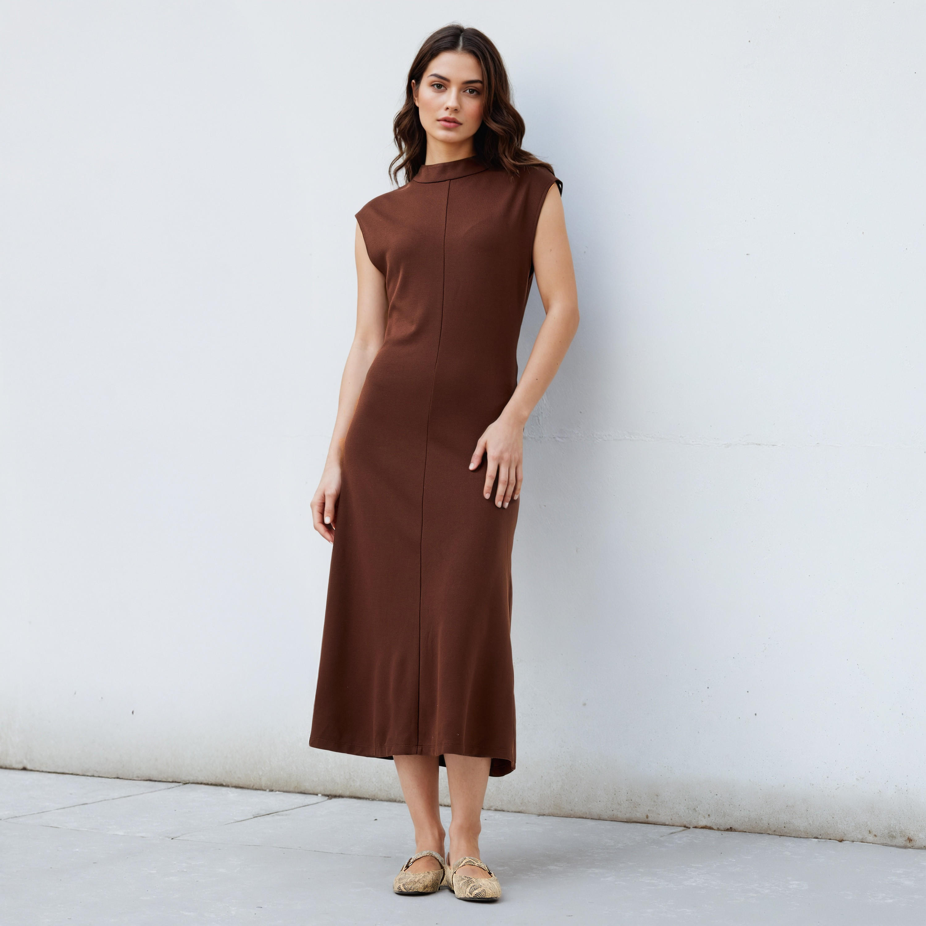 High Neck A-line Sleeveless Dress-women-clothing-dresses-image-1