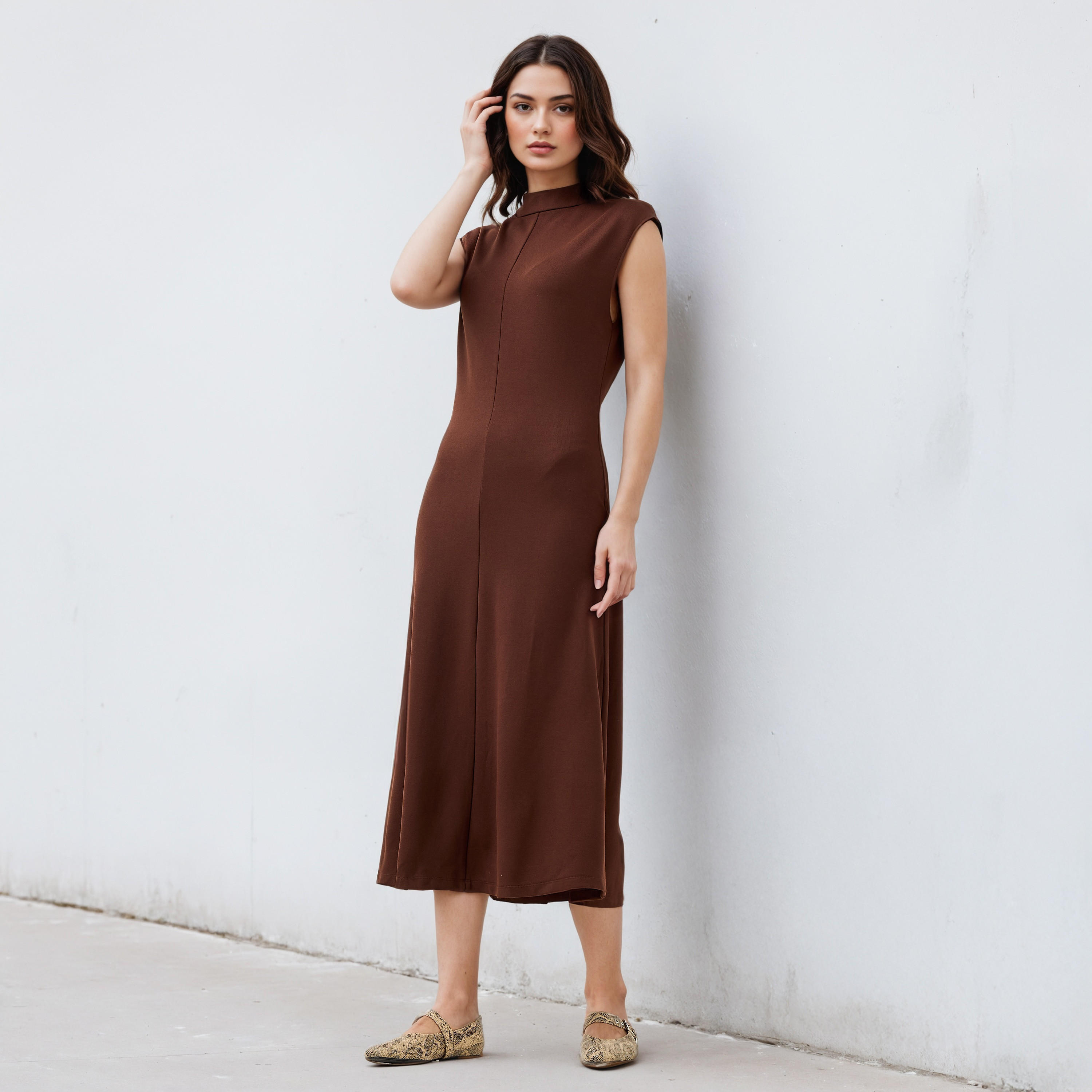 High Neck A-line Sleeveless Dress-women-clothing-dresses-image-2