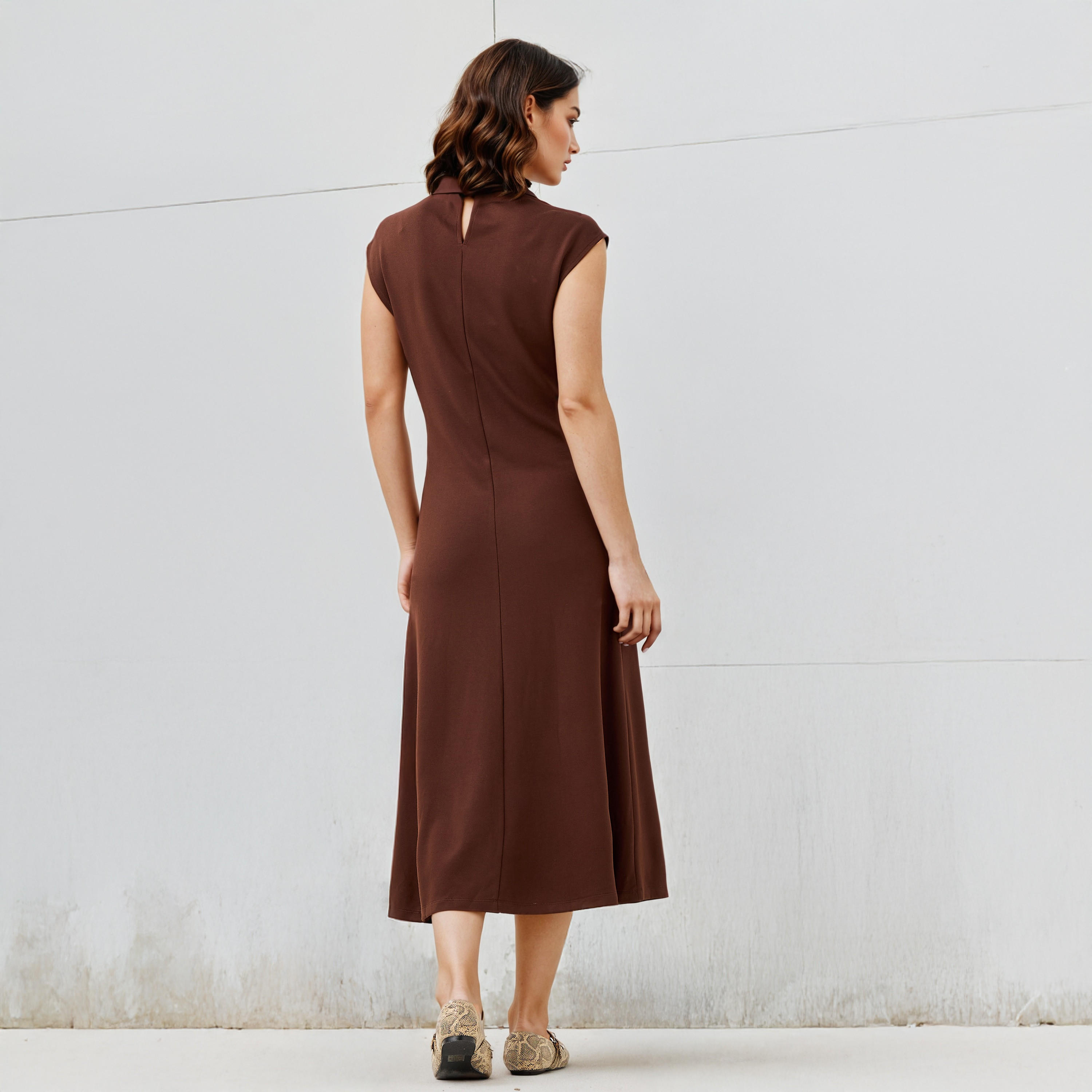 High Neck A-line Sleeveless Dress-women-clothing-dresses-image-3