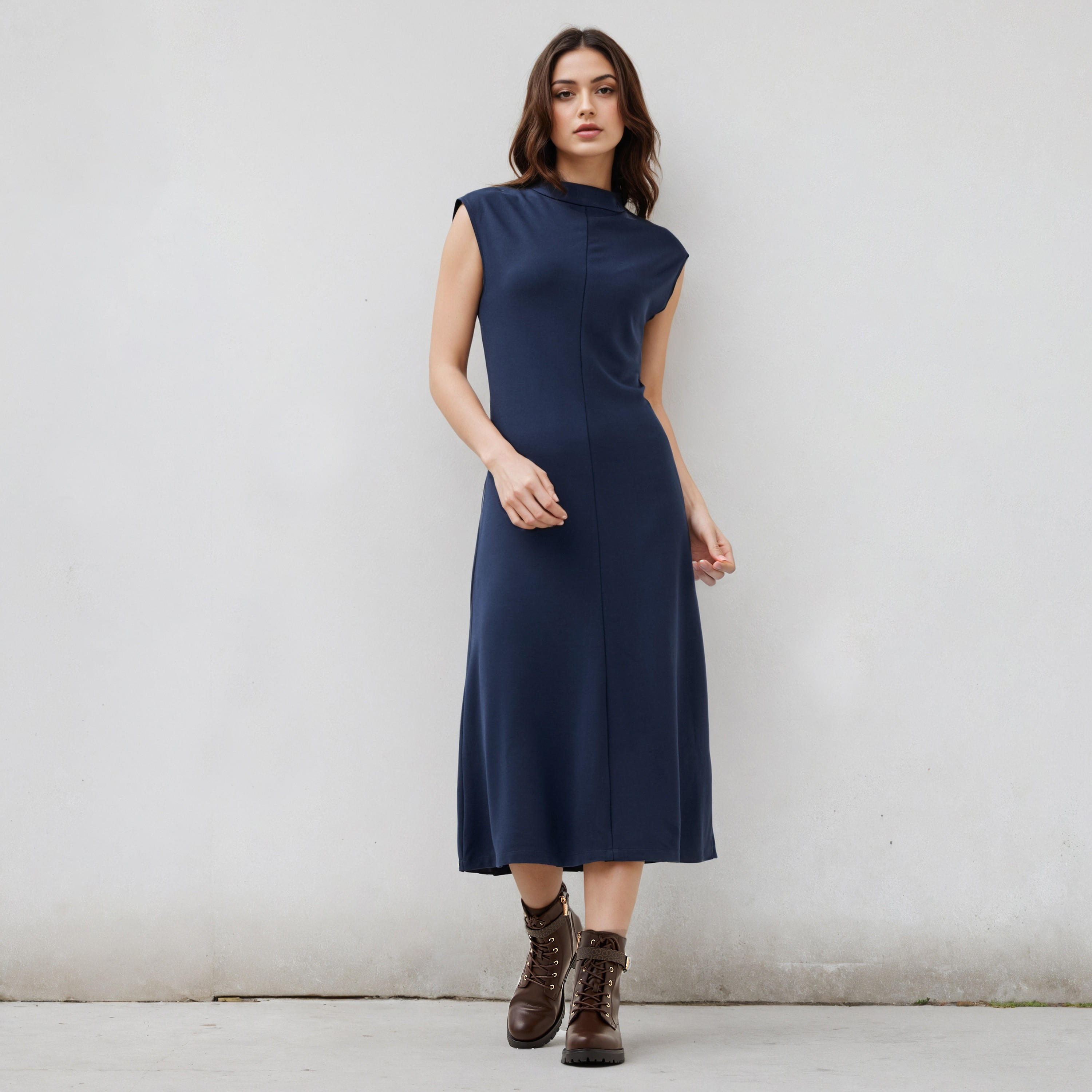High Neck A-line Sleeveless Dress-women-clothing-dresses-image-2