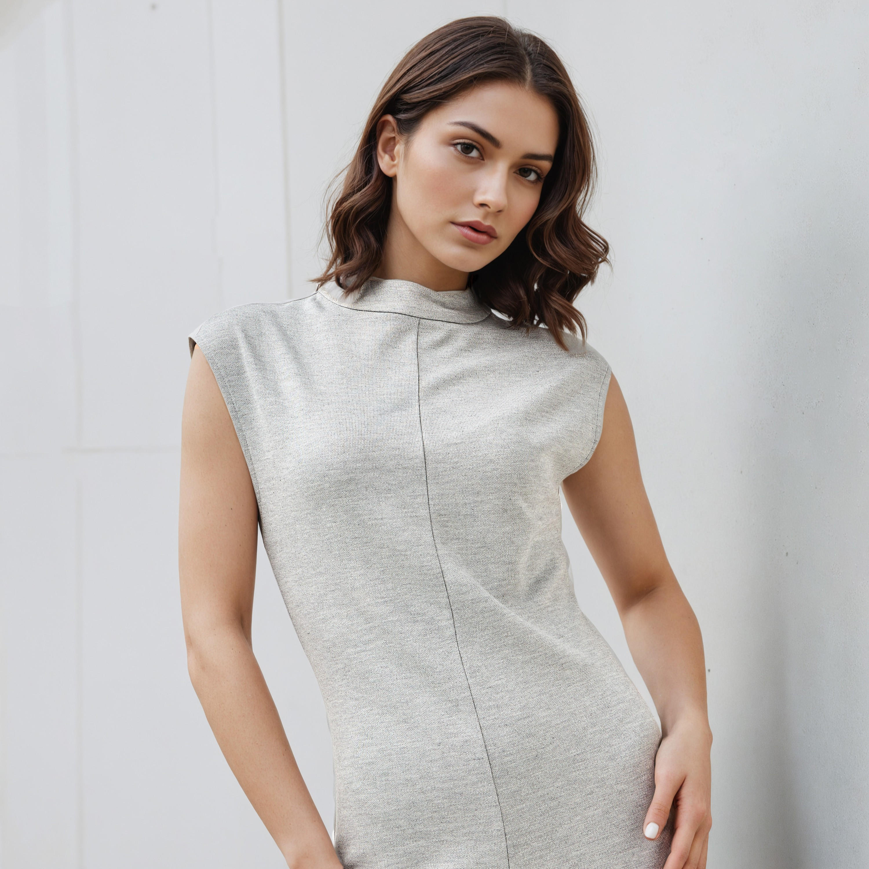 فستان إيه لاين دون أكمام بياقة عالية-women-clothing-dresses-image-2