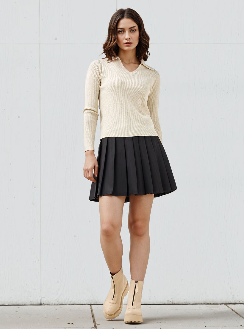 تيشيرت بولو قصيرمضلع-women-clothing-tshirts-image-6