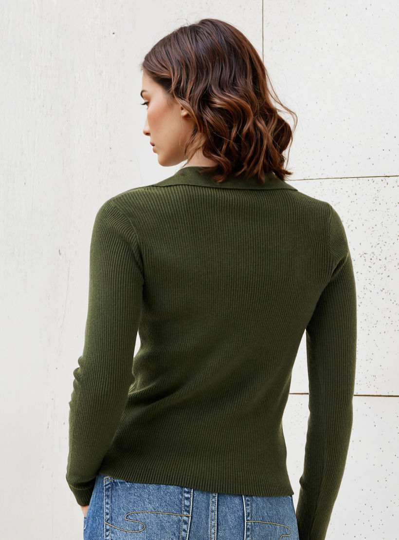 Ribbed Polo Crop T-shirt-women-clothing-tshirts-image-3