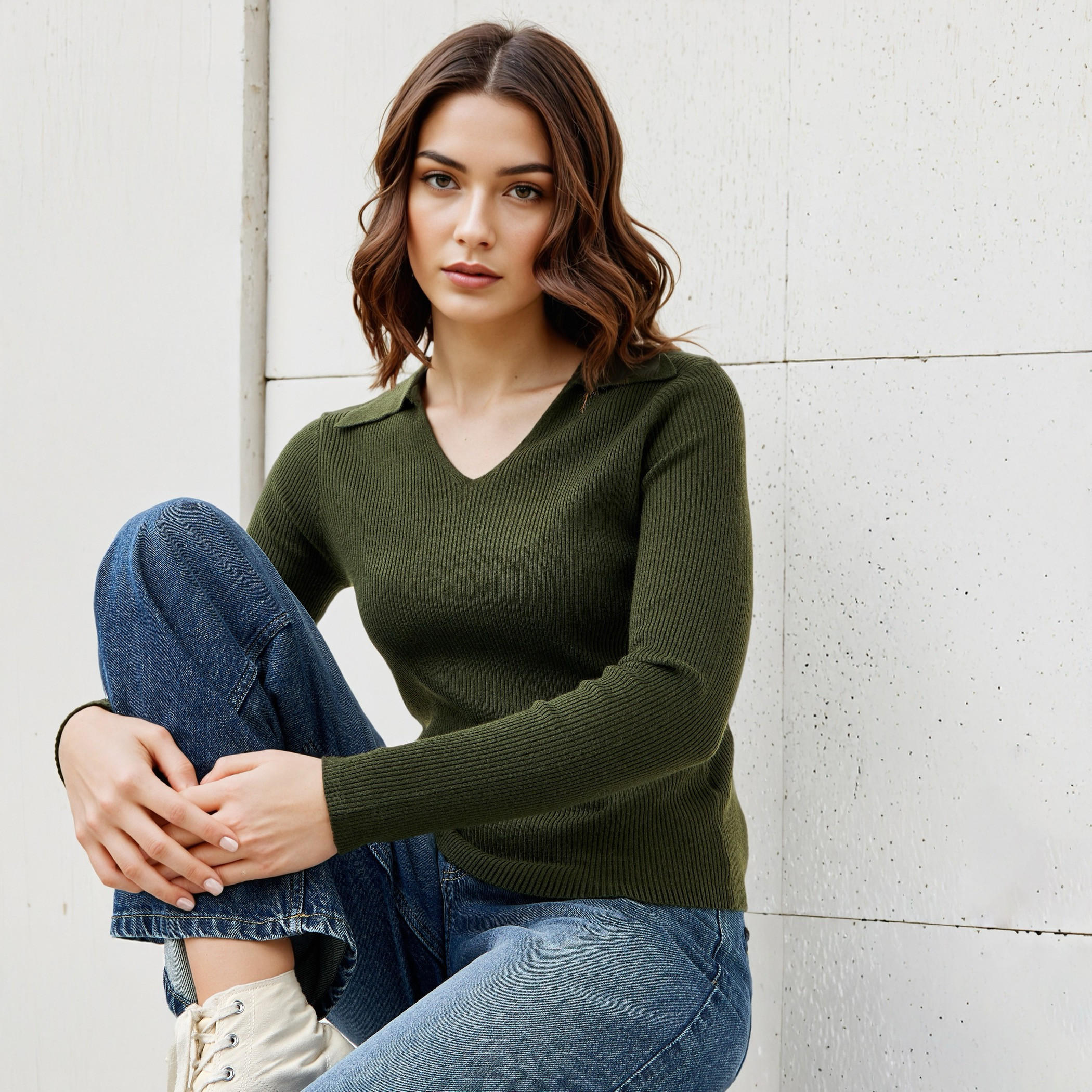 Ribbed Polo Crop T-shirt-women-clothing-tshirts-image-5