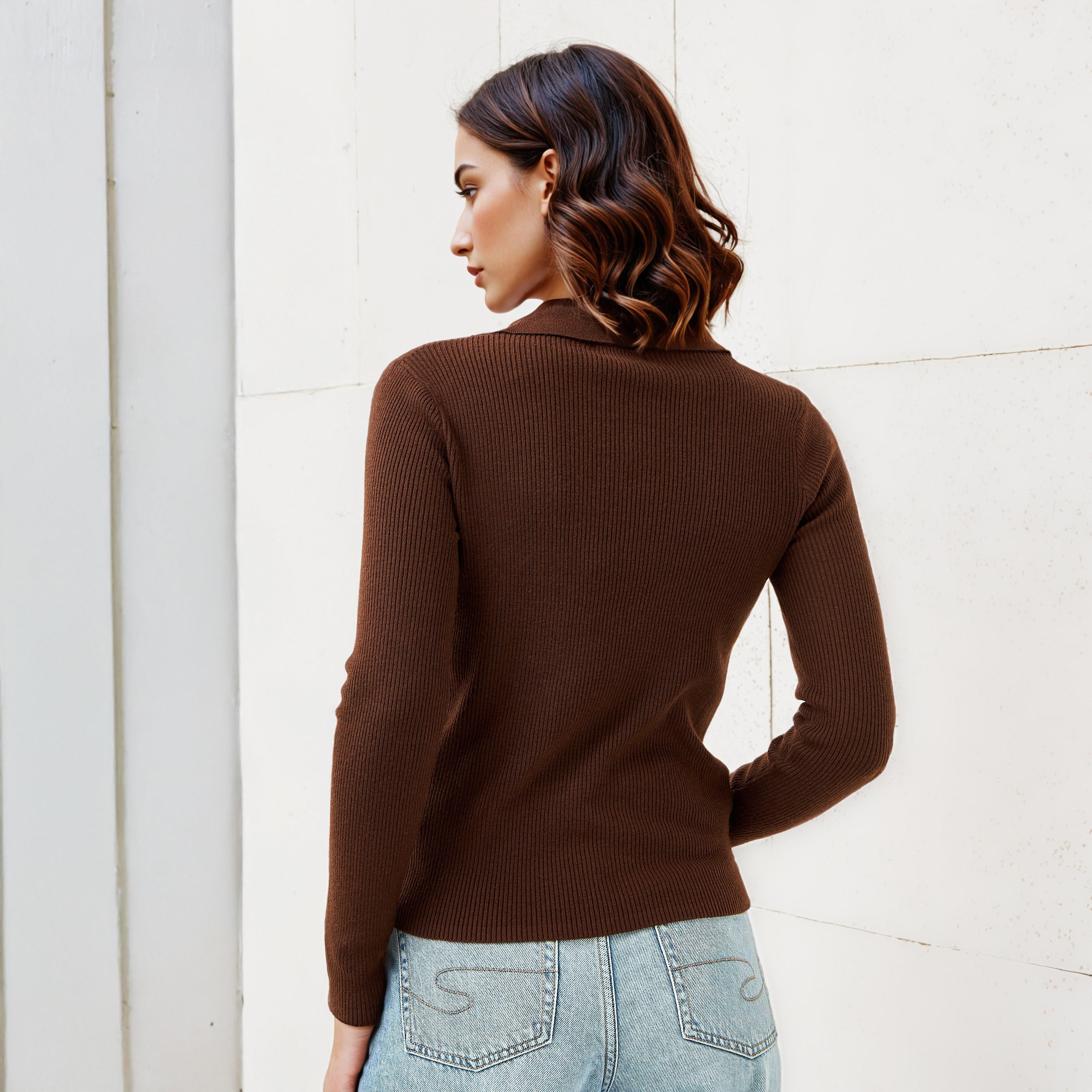 Ribbed Polo Crop T-shirt-women-clothing-tshirts-image-3
