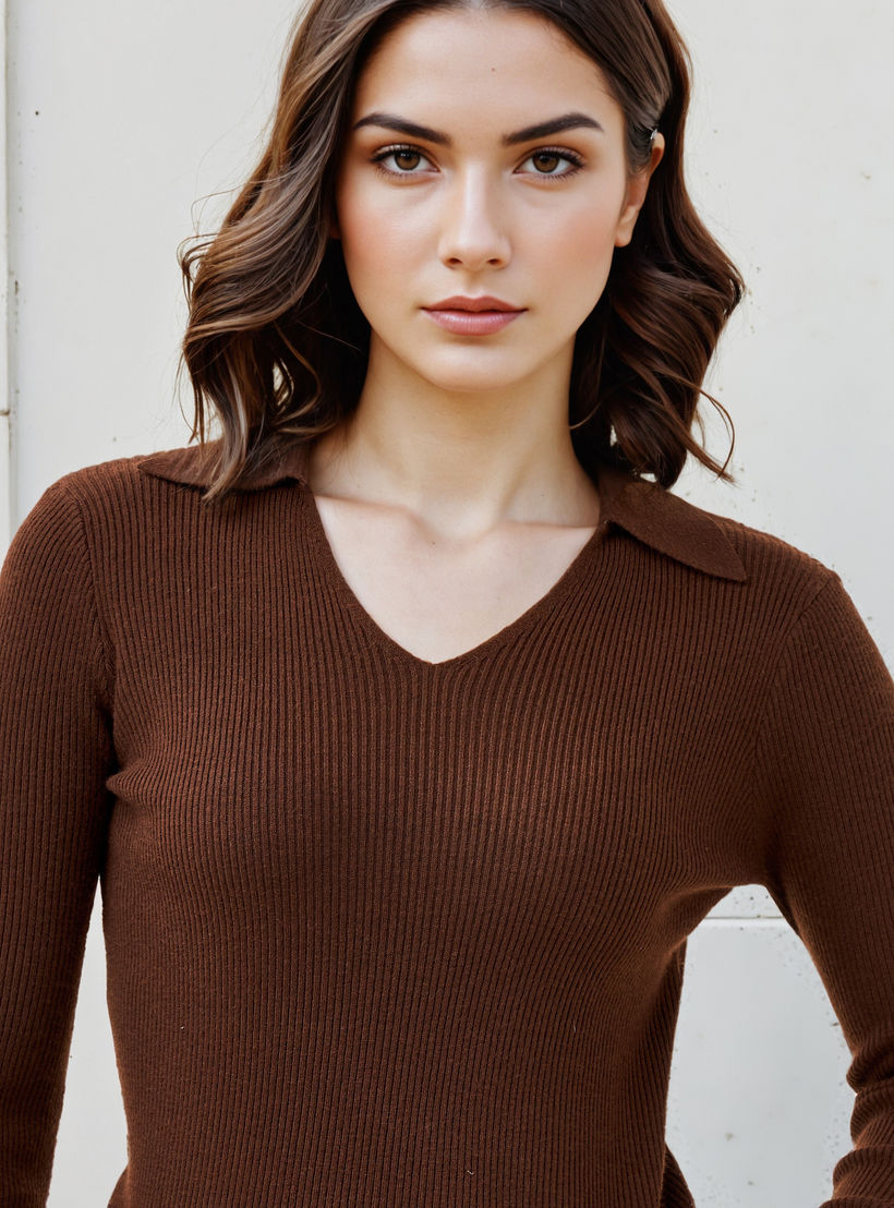 Ribbed Polo Crop T-shirt-women-clothing-tshirts-image-4
