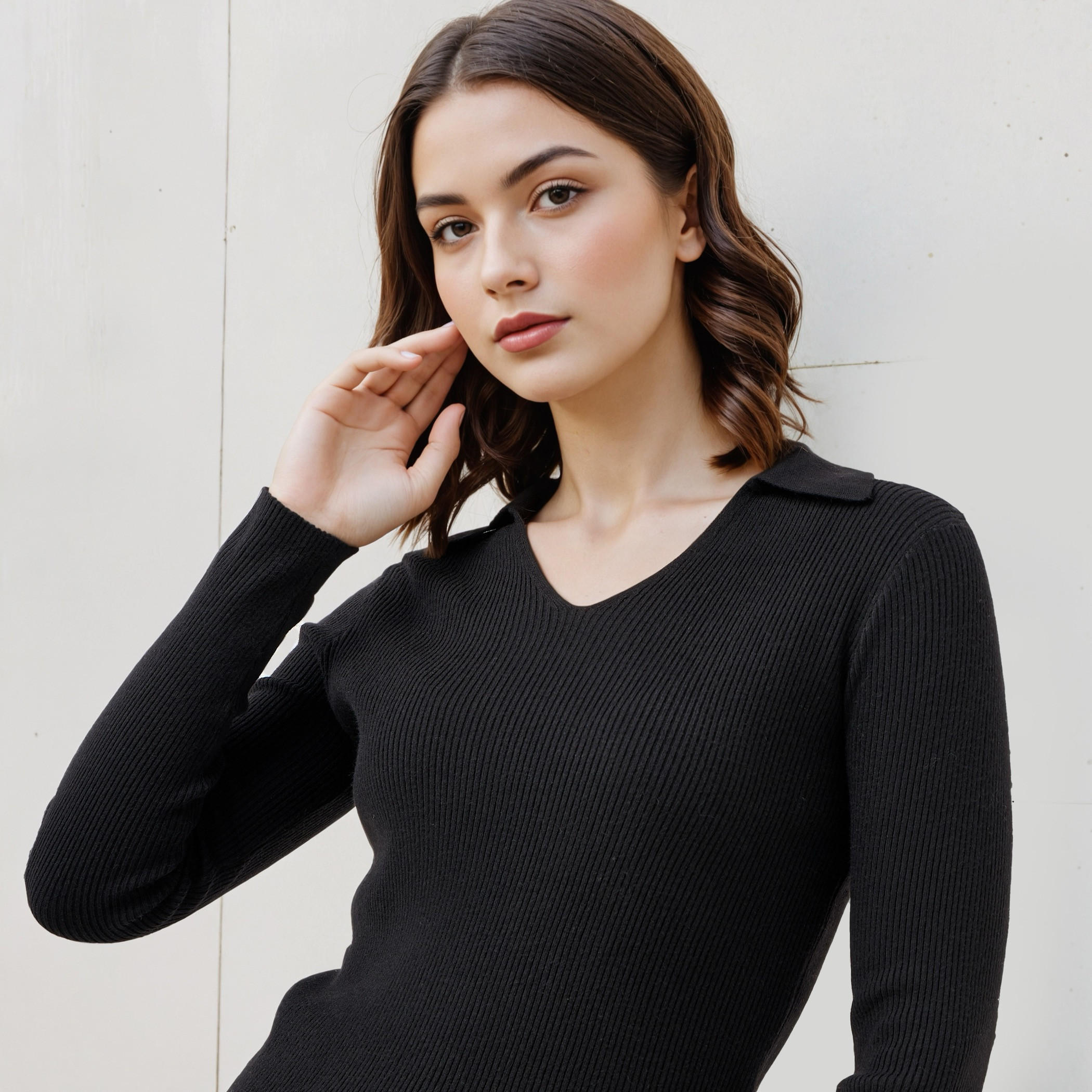Ribbed Polo Crop T-shirt-women-clothing-tshirts-image-4