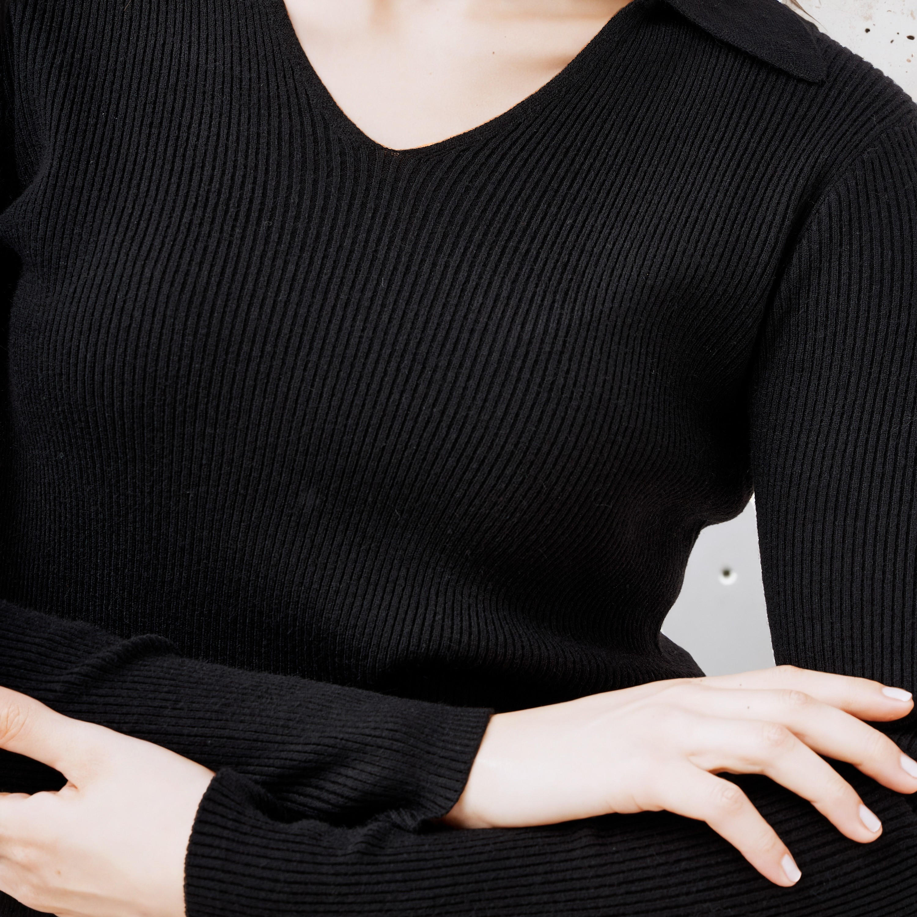 Ribbed Polo Crop T-shirt-women-clothing-tshirts-image-5