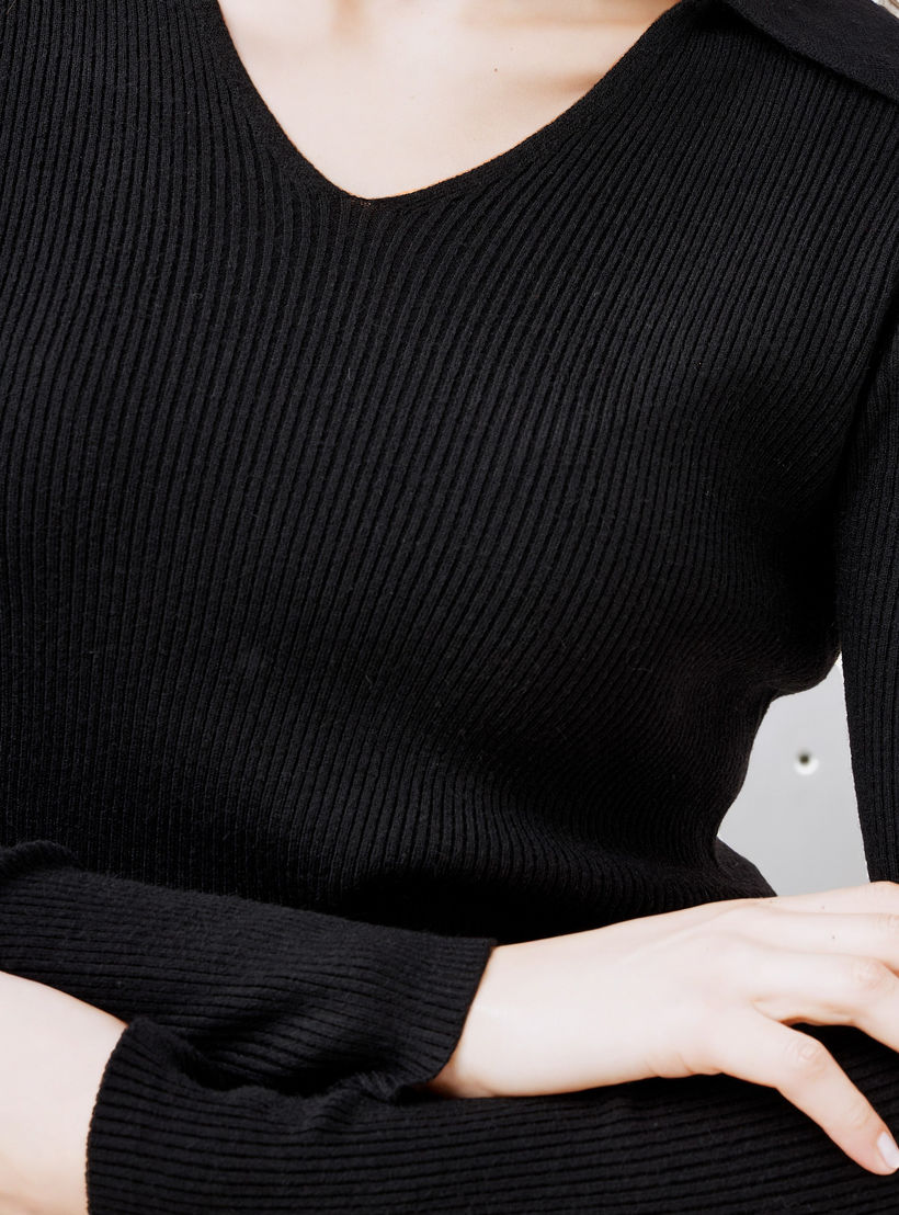 Ribbed Polo Crop T-shirt-women-clothing-tshirts-image-5