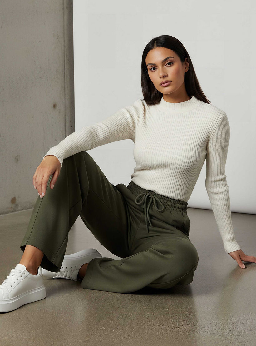 بنطلون بألواح بخصر متوسط وقصّة باريل-women-clothing-bottoms-trousers-image-5