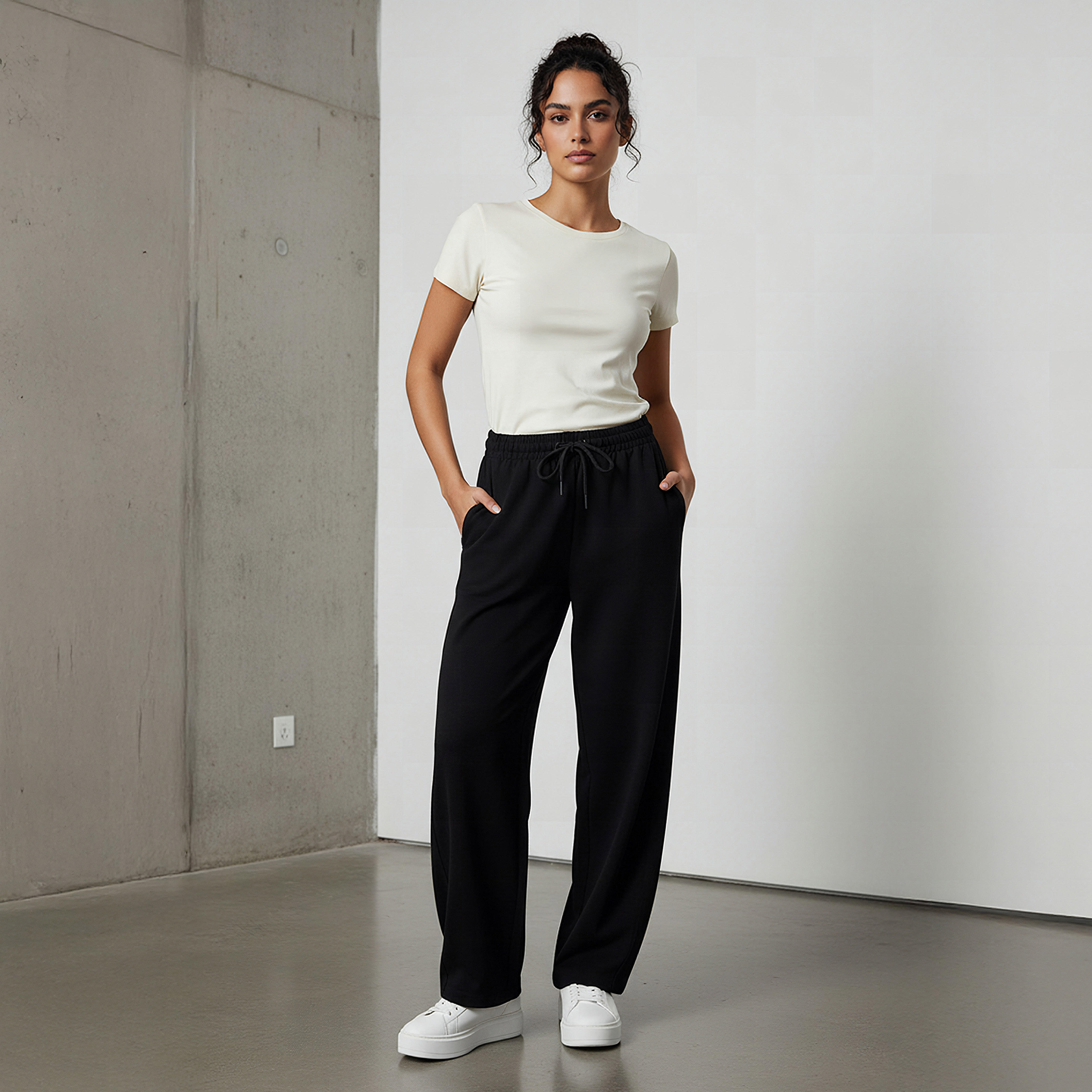 Barrel Fit Mid Rise Panelled Pants-women-clothing-bottoms-trousers-image-2