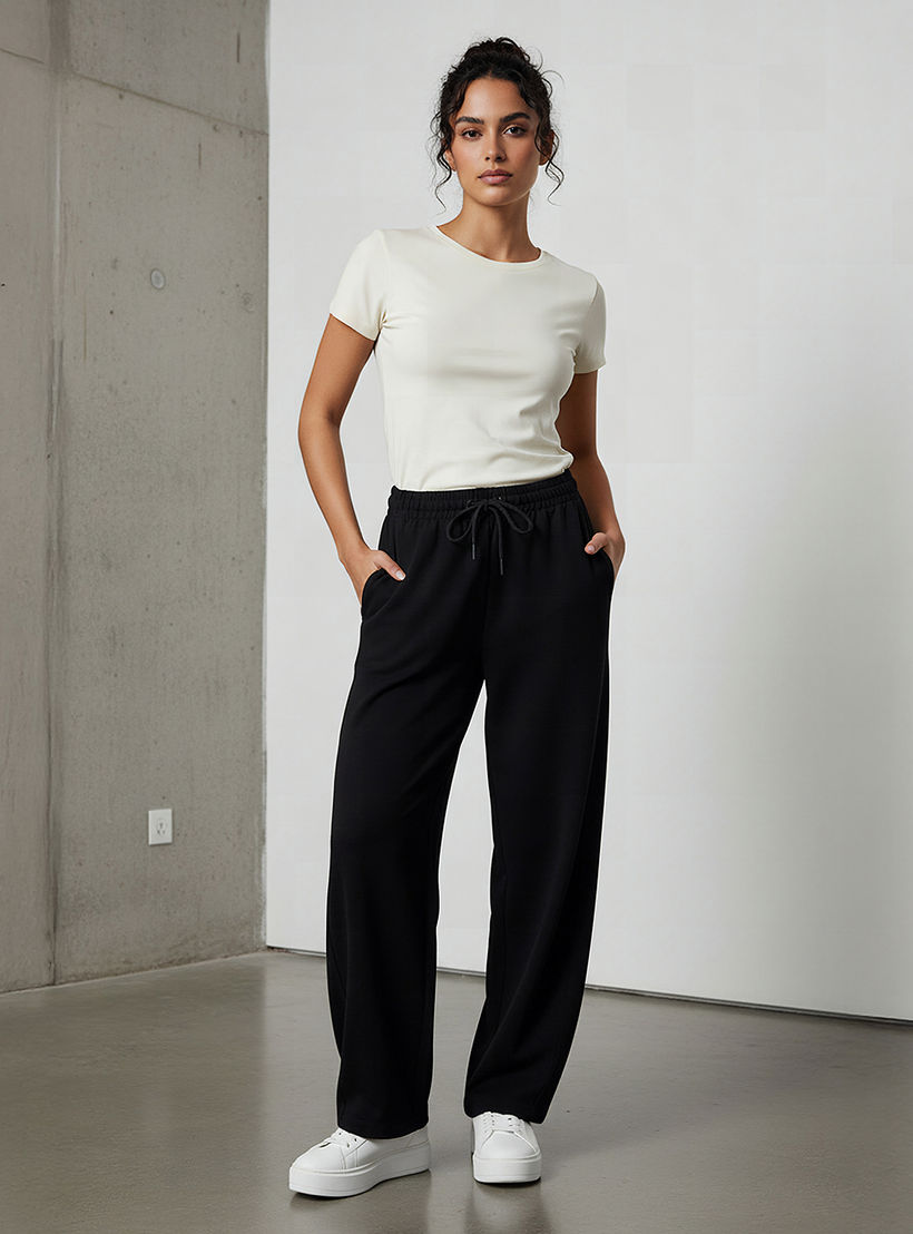 Barrel Fit Mid Rise Panelled Pants-women-clothing-bottoms-trousers-image-2