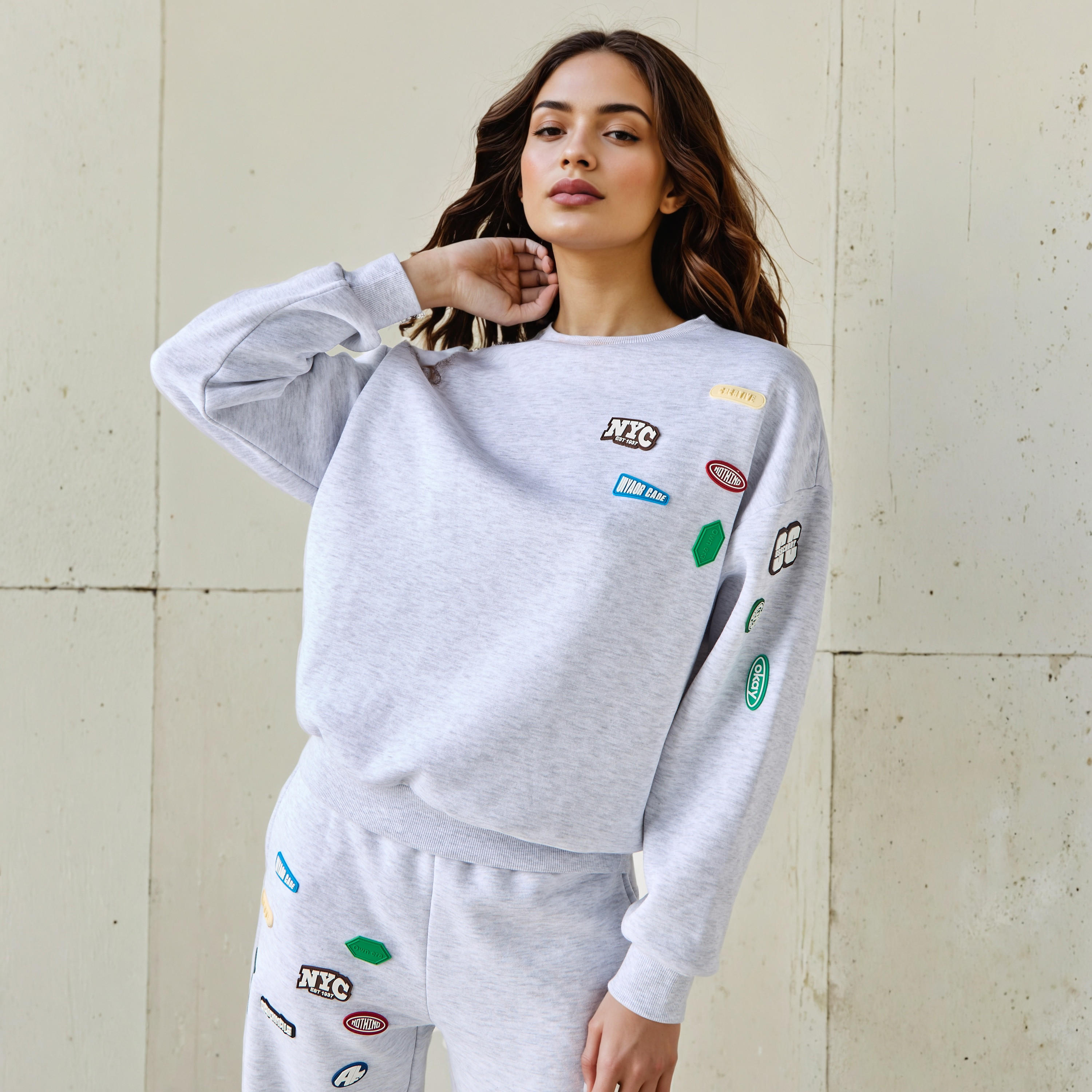 Patch Accent Sweatshirt-women-winterwear-hoodiesandsweatshirts-sweatshirts-image-1