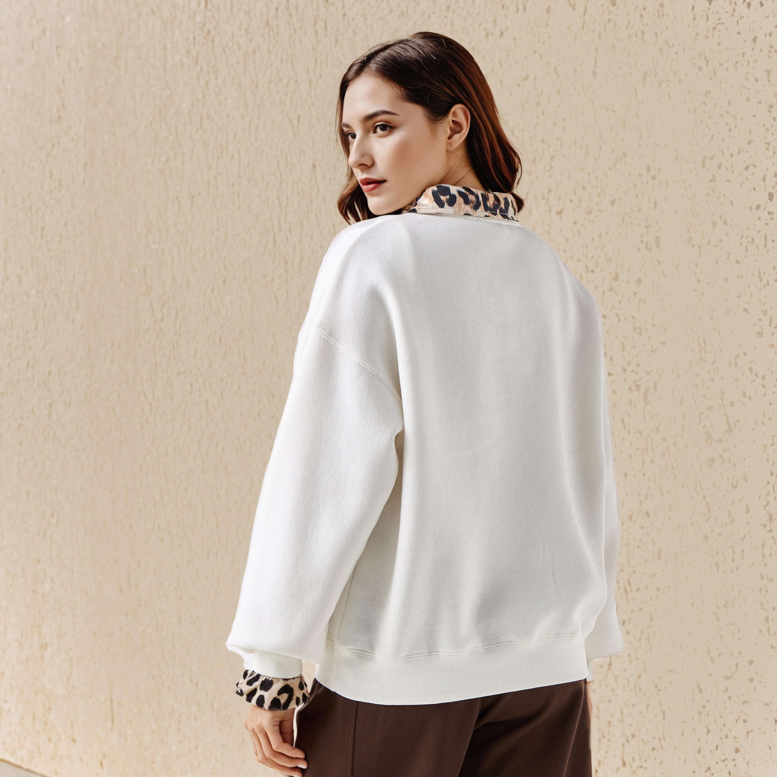 سويت شيرت بنصف سحاب إغلاق وطبعات حيوانات-women-winterwear-hoodiesandsweatshirts-sweatshirts-image-3