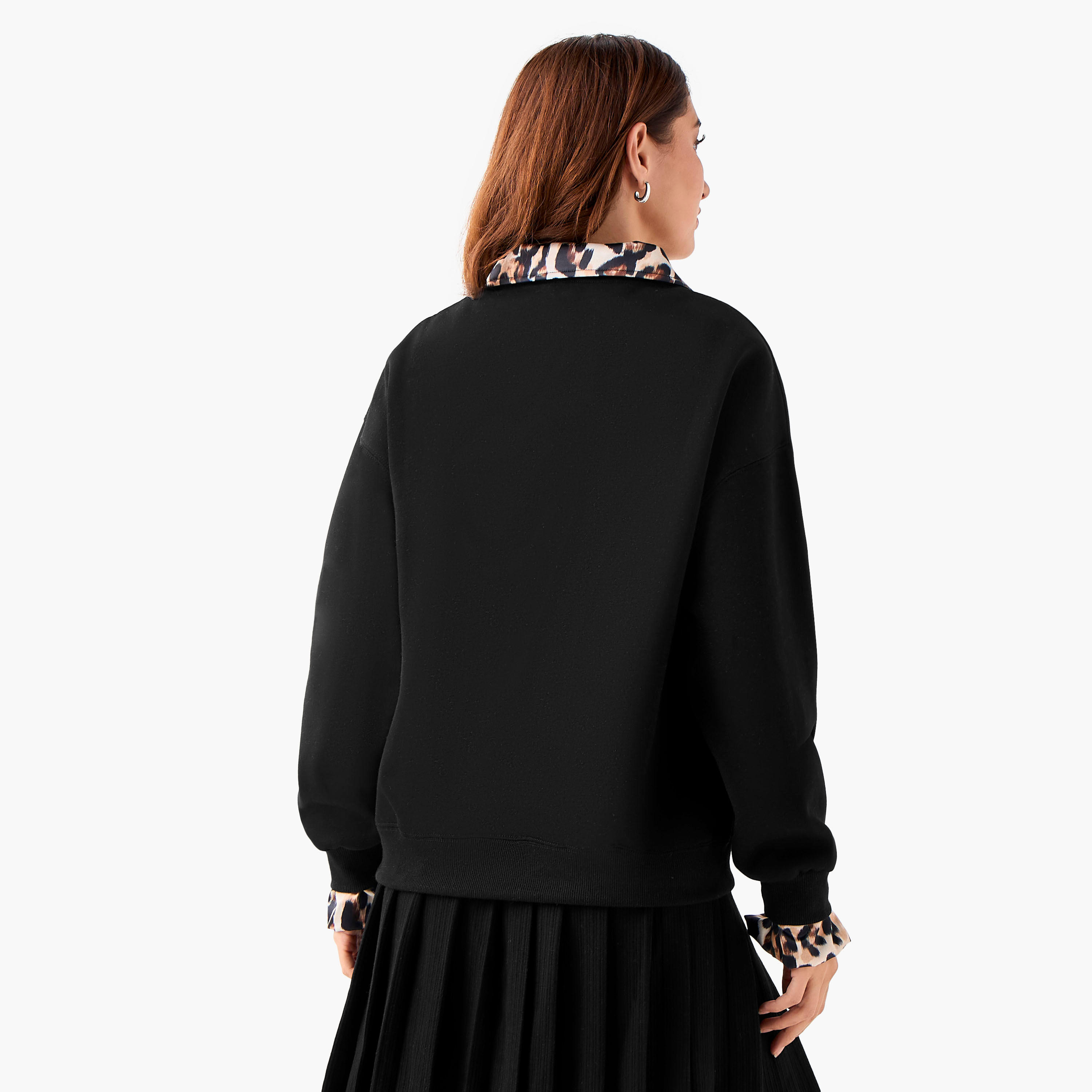 Sweatshirt with Animal Print and Half-Zip-women-winterwear-hoodiesandsweatshirts-sweatshirts-image-4