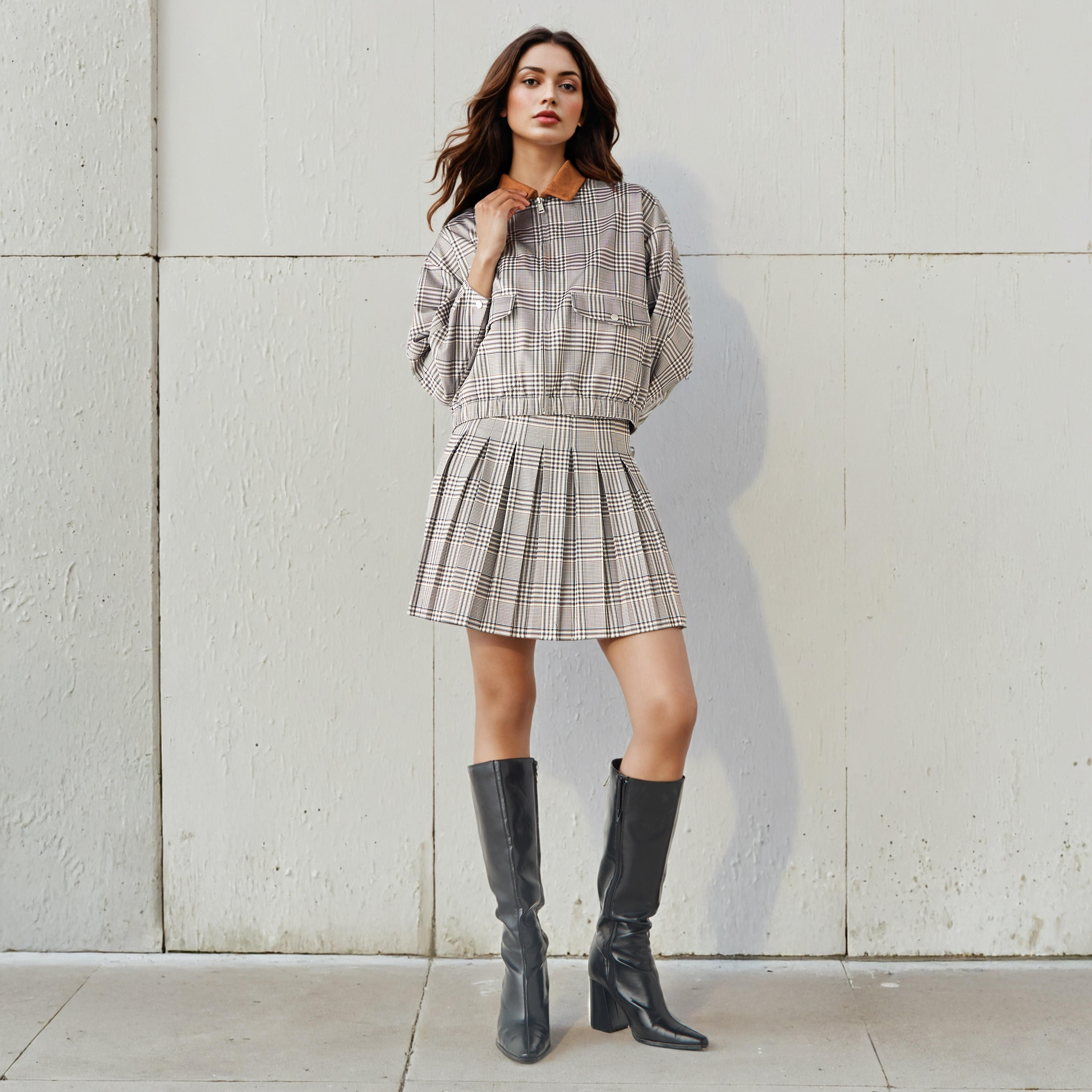 Checked Pleated Mini Skirt-women-clothing-bottoms-skirts-image-2