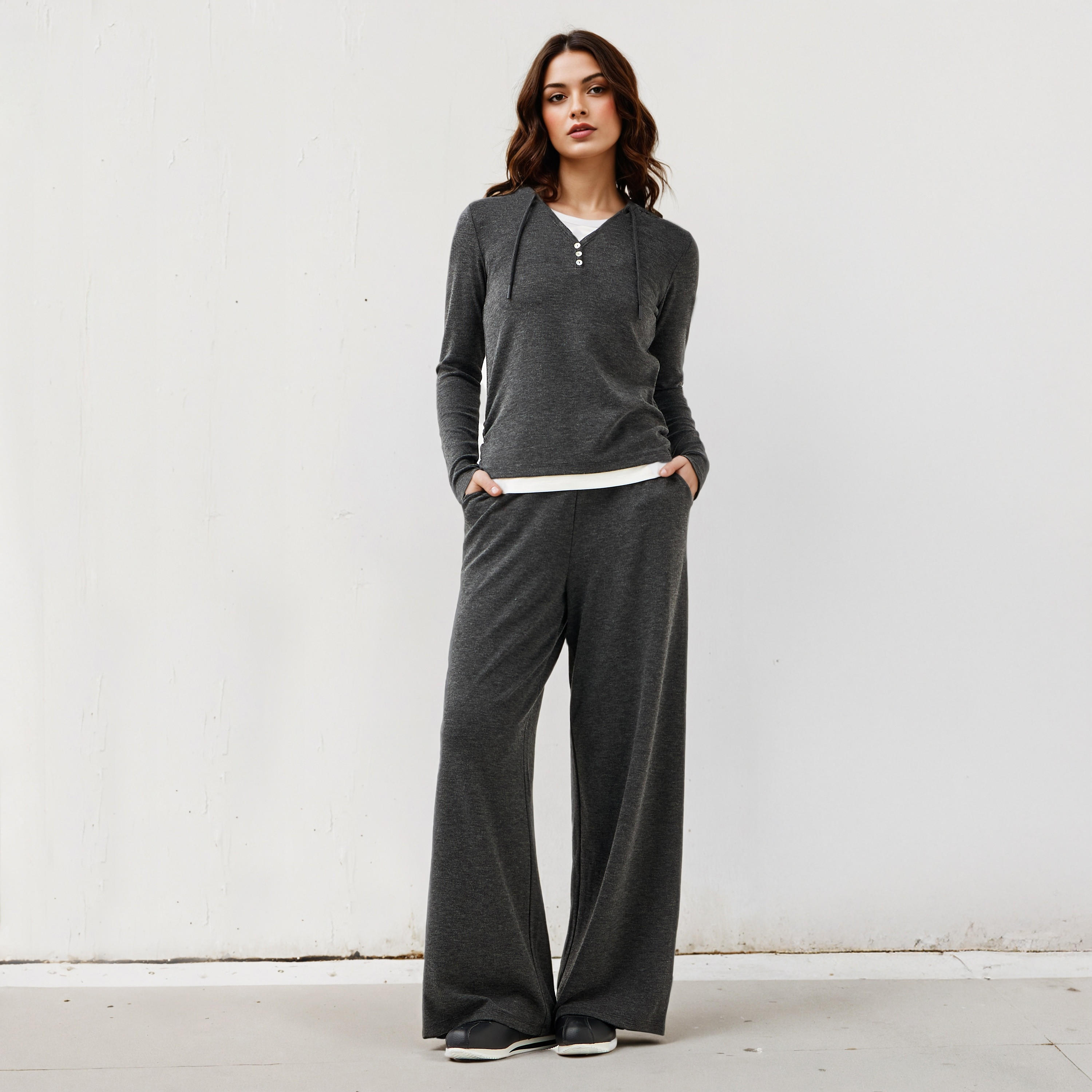 Hooded V-neck T-shirt-women-clothing-tshirts-image-2