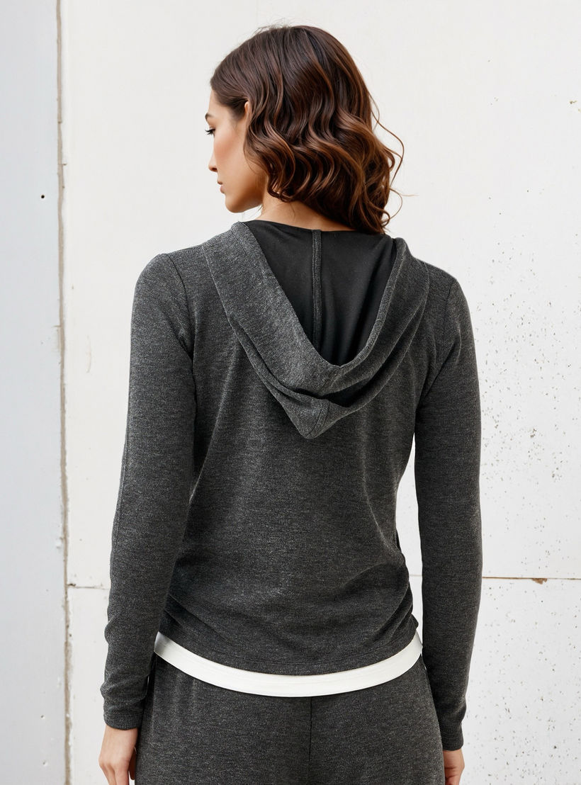 Hooded V-neck T-shirt-women-clothing-tshirts-image-3
