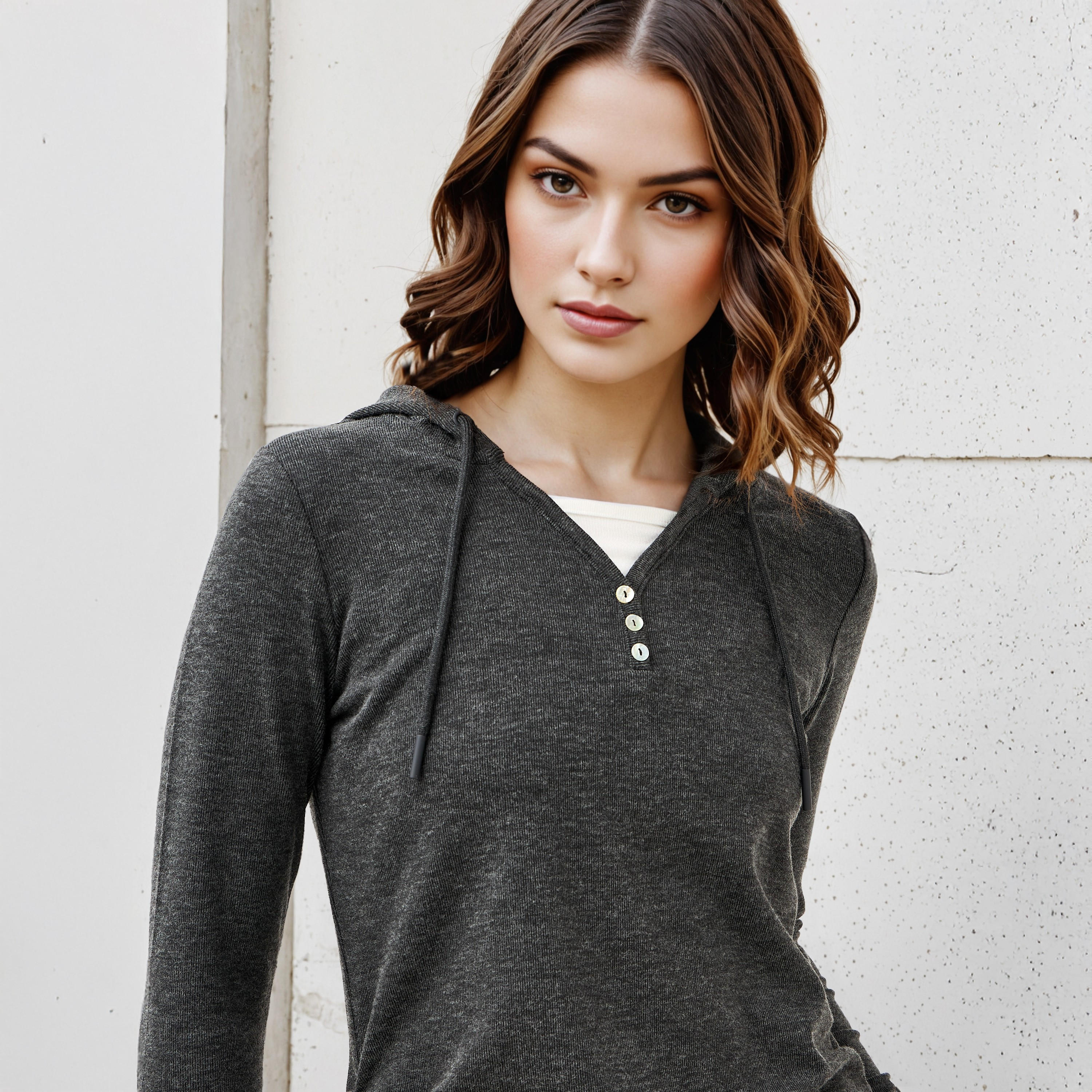 Hooded V-neck T-shirt-women-clothing-tshirts-image-4