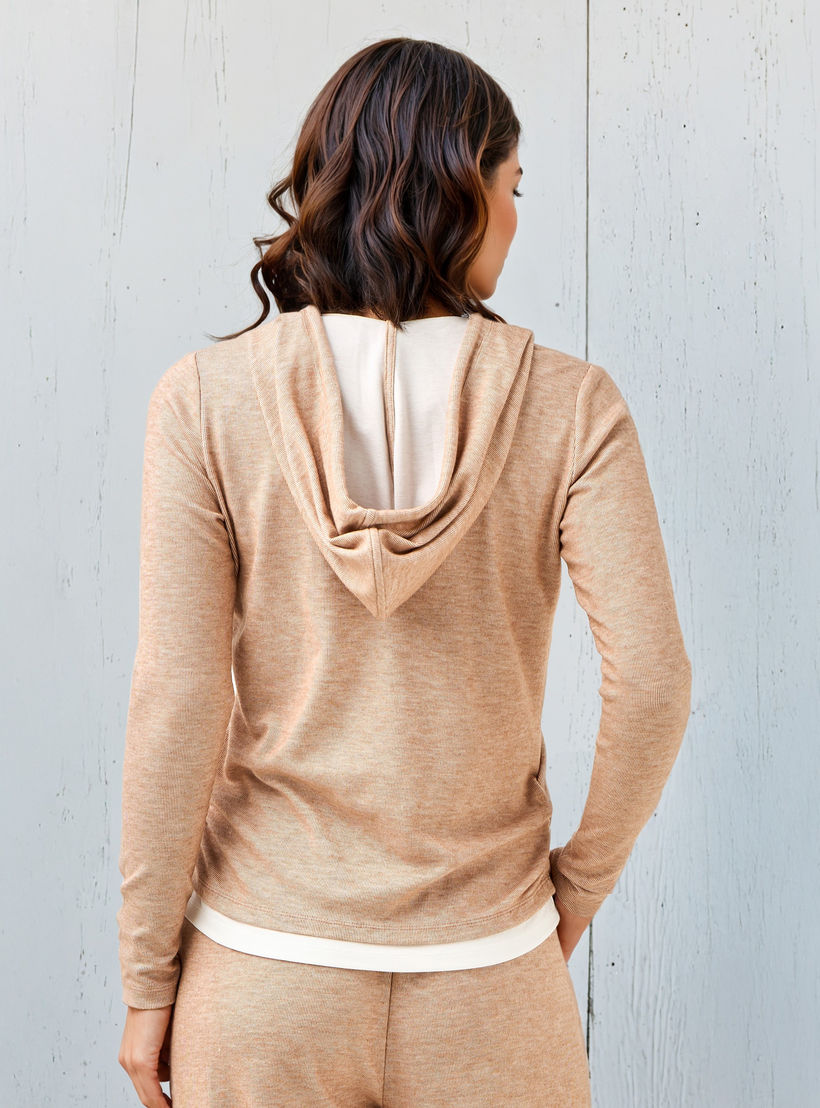 Hooded V-neck T-shirt-women-clothing-tshirts-image-3