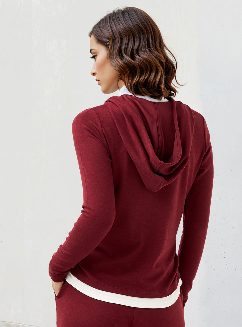 Hooded V-neck T-shirt-women-clothing-tshirts-image-3