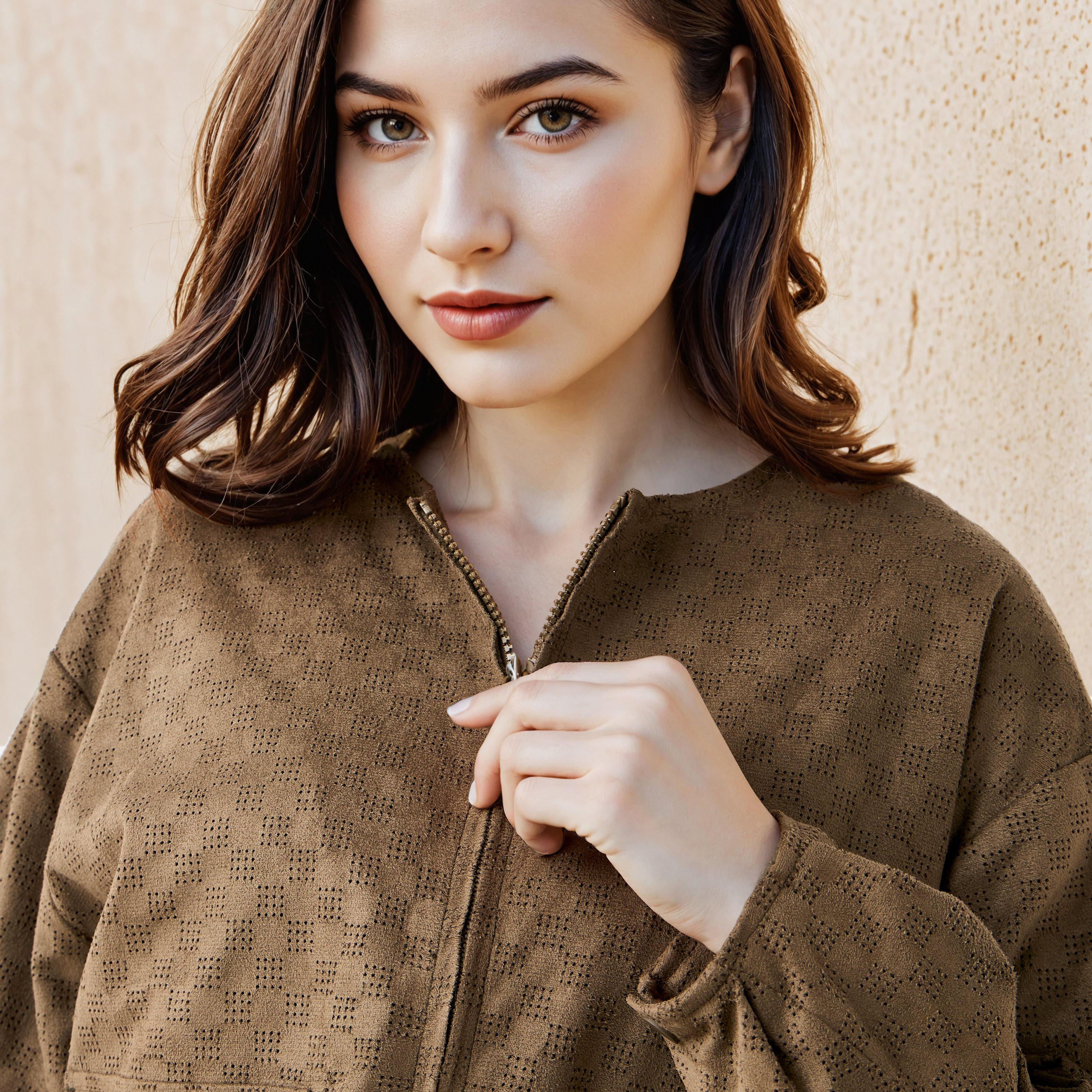 Fleece Textured Knit Jacket with Zip Closure-women-winterwear-coatsandjackets-jackets-image-5