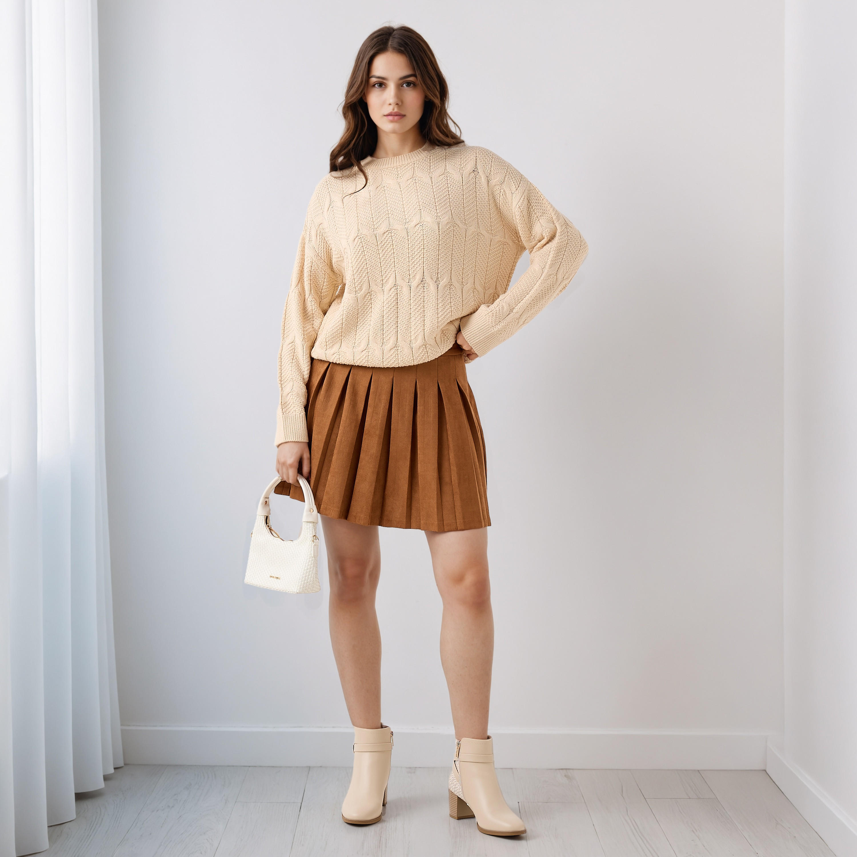 Mini Pleated Skirt with Zip Closure-women-clothing-bottoms-skirts-image-2