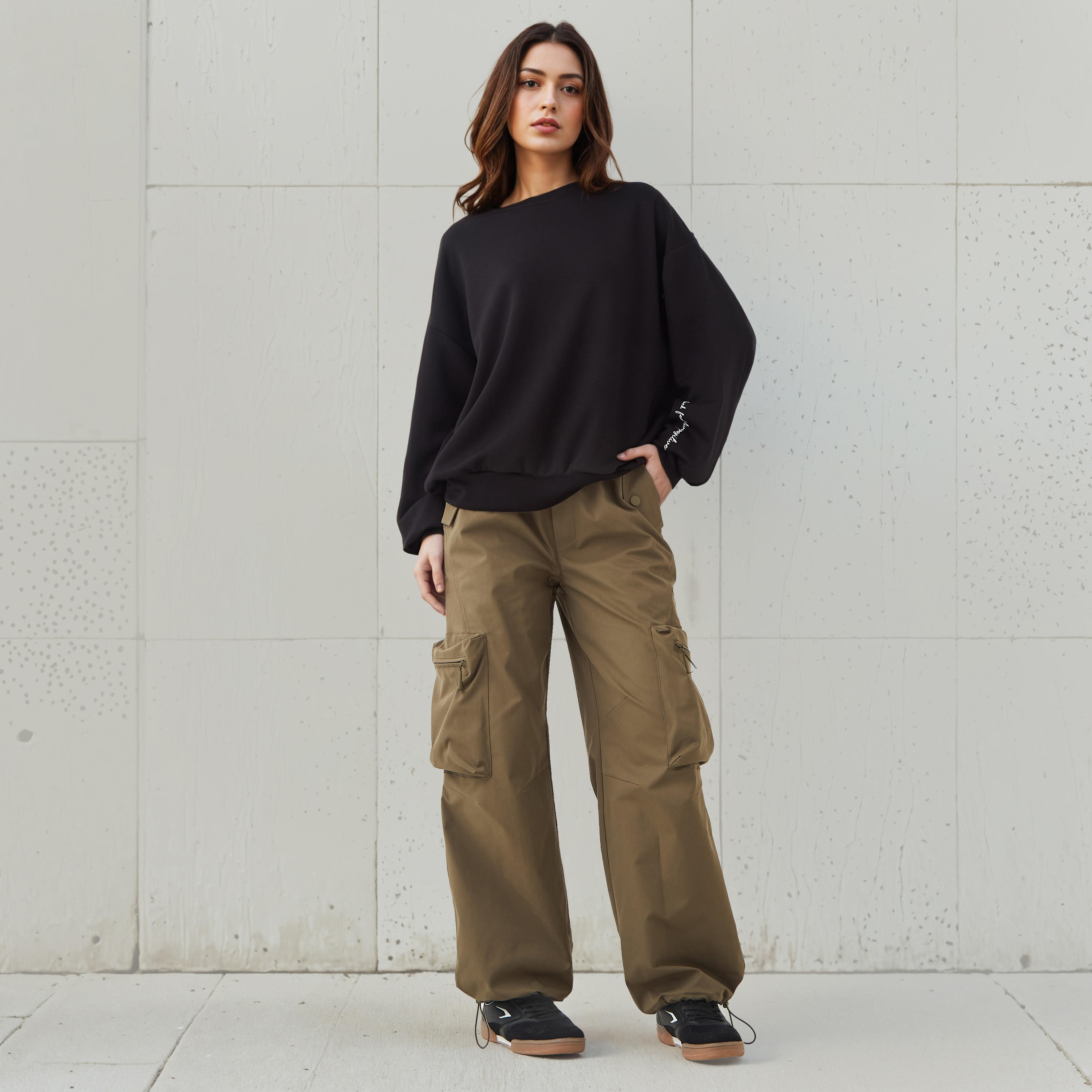 Regular Fit Drawstring Waist Utility Pants-women-clothing-bottoms-trousers-image-2