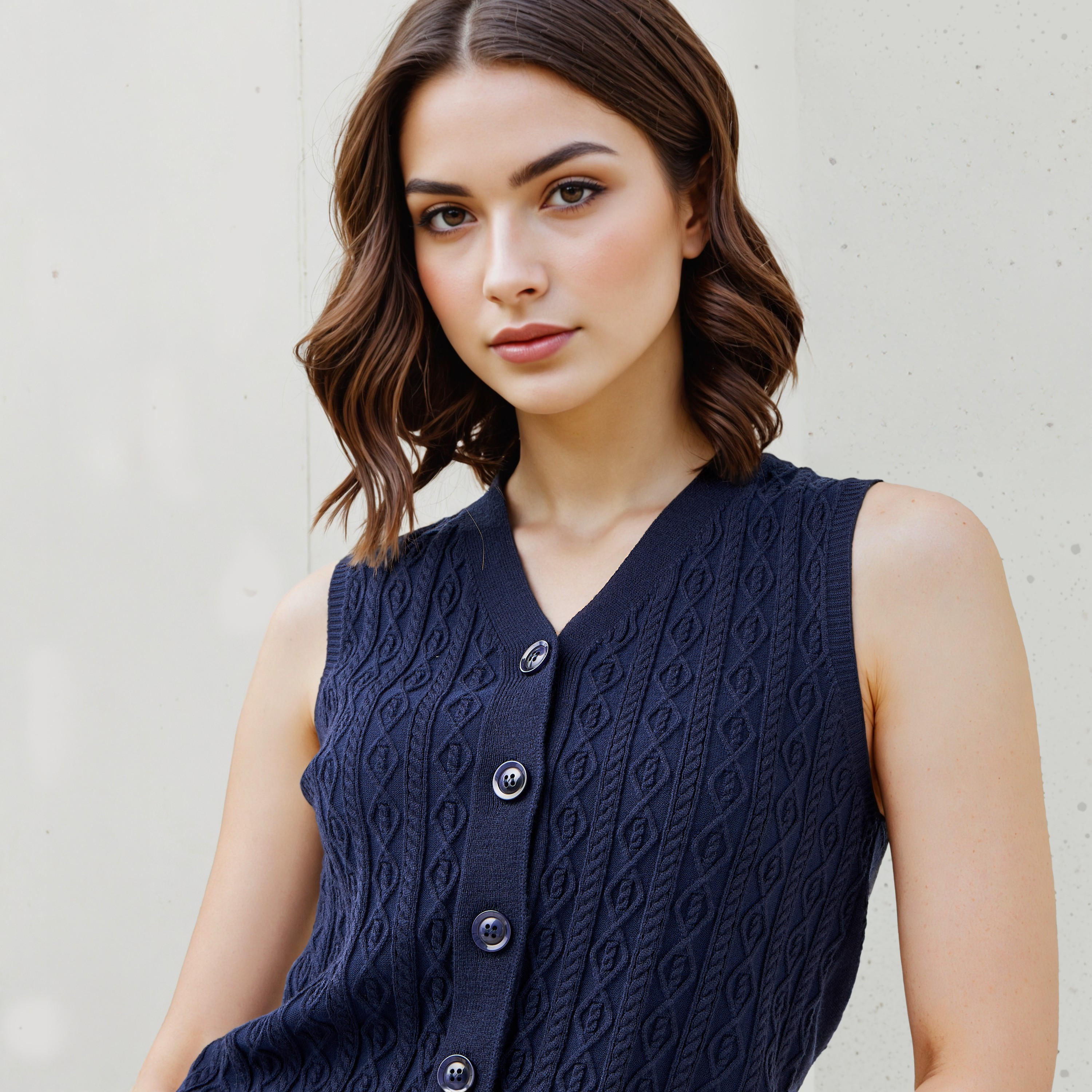 Textured V-neck Sleeveless Sweater-women-clothing-cardigansandjumpers-jumpers-image-4