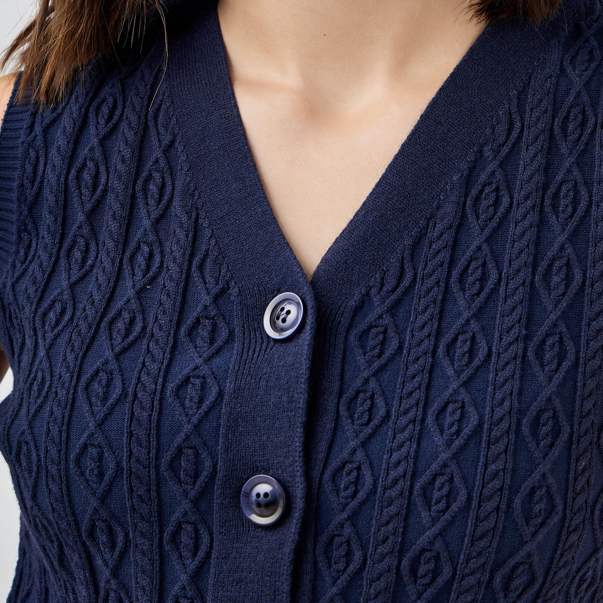 Textured V-neck Sleeveless Sweater-women-clothing-cardigansandjumpers-jumpers-image-5