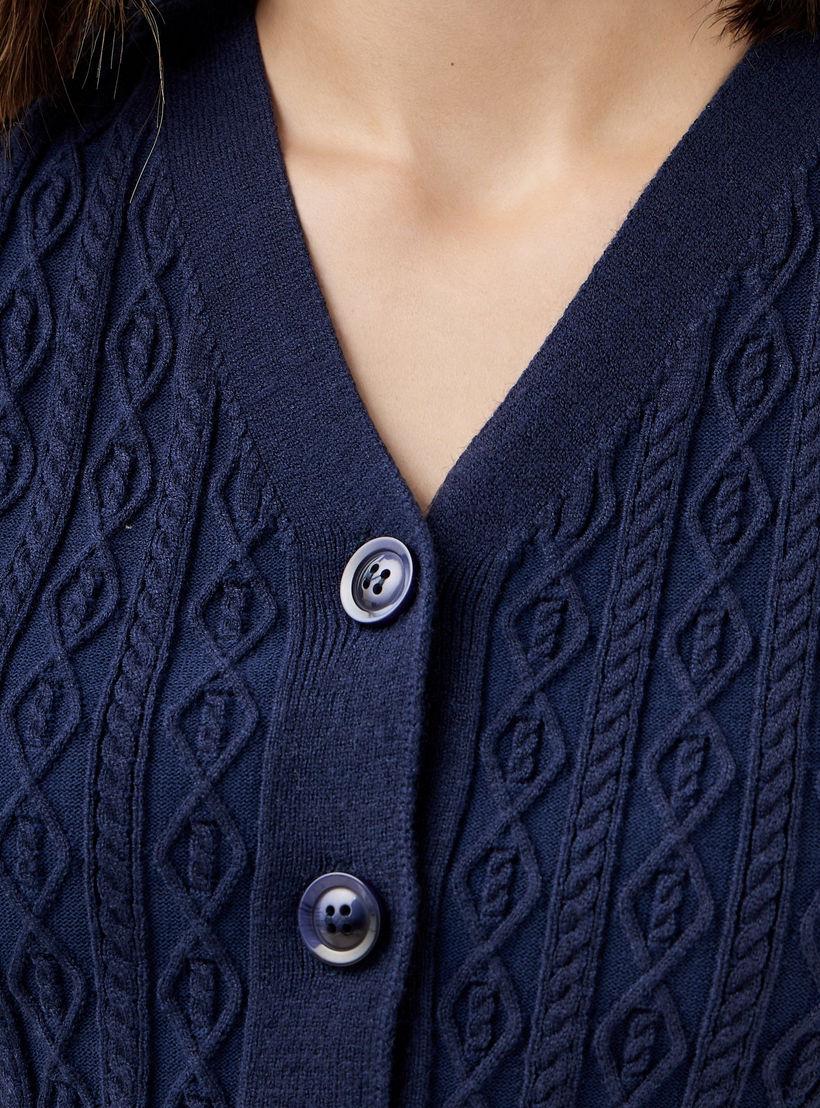 Textured V-neck Sleeveless Sweater-women-clothing-cardigansandjumpers-jumpers-image-5