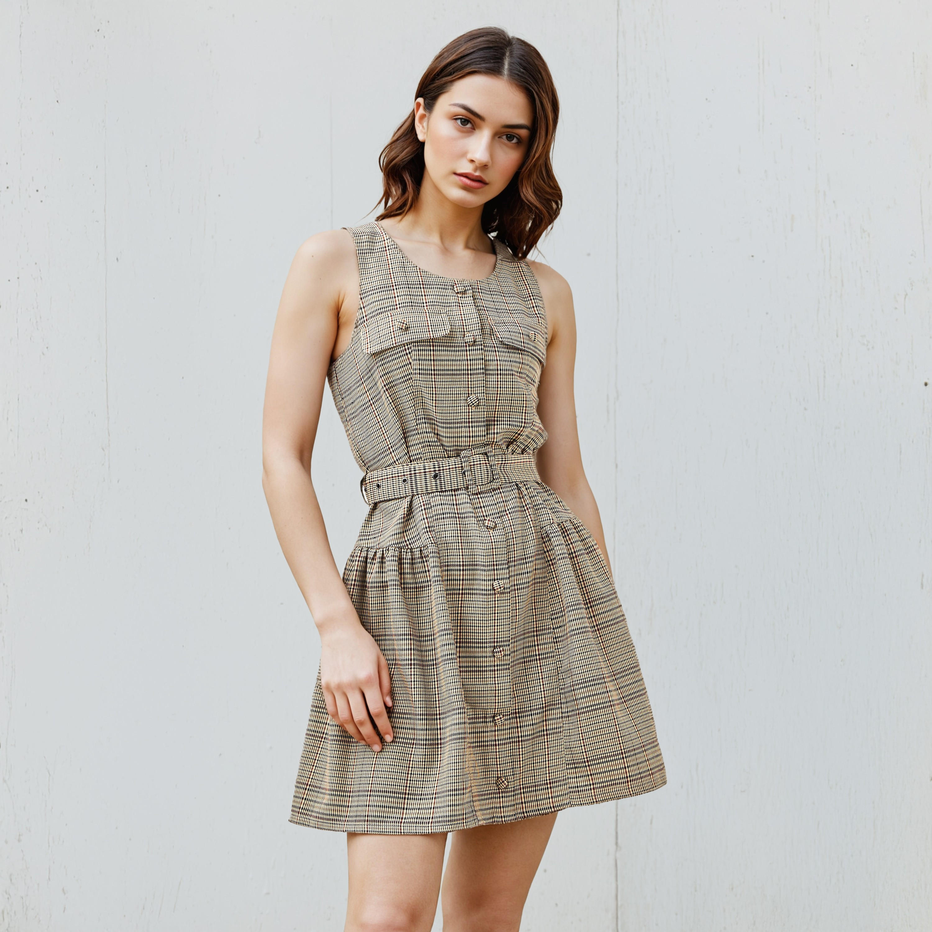 فستان كاروهات بحزام-women-clothing-dresses-image-6