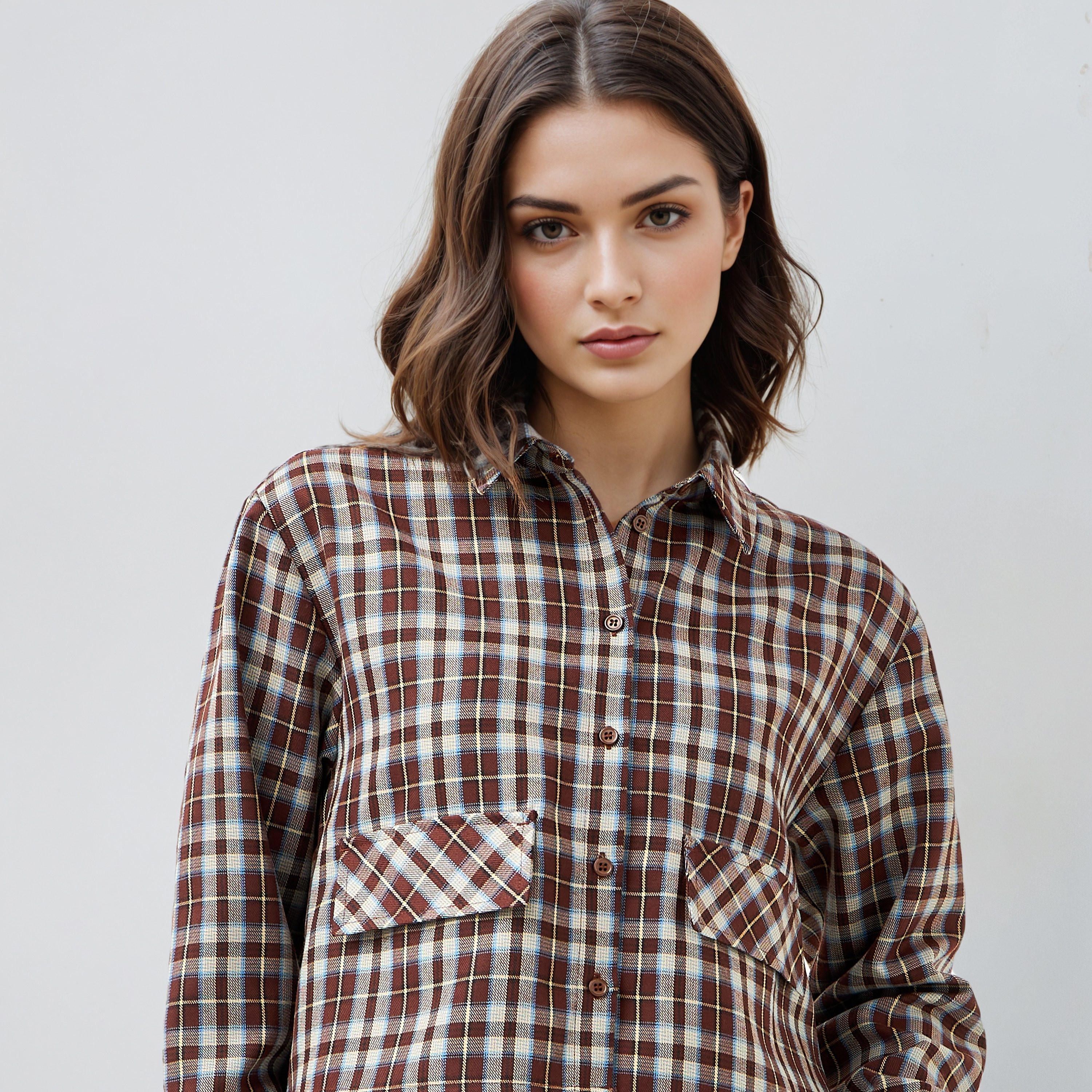قميص كاروهات بجيب-women-clothing-shirtsandblouses-shirts-image-2