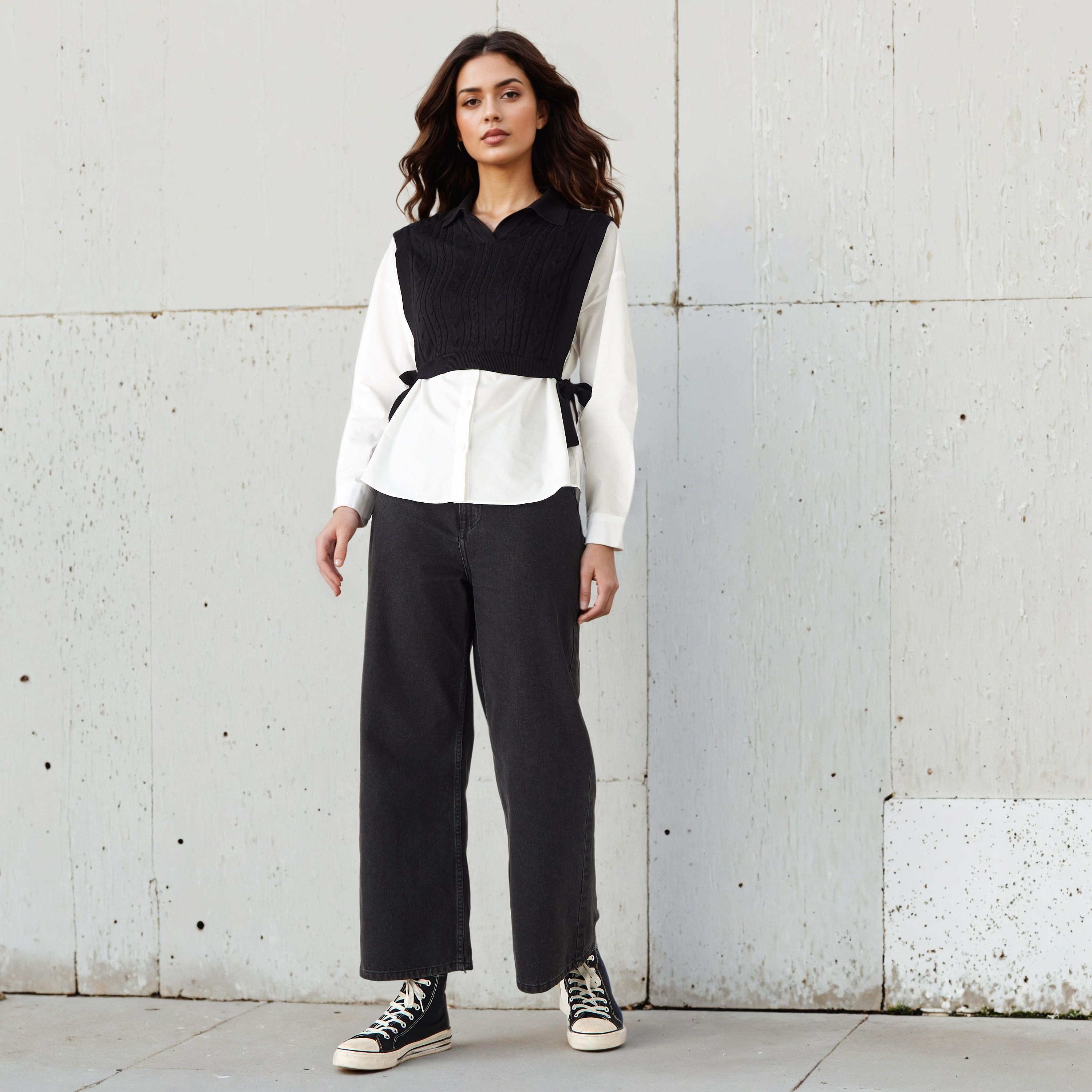 بلوزة تويفر بارزة الملمس بقصة عادية-women-clothing-shirtsandblouses-blouses-image-4