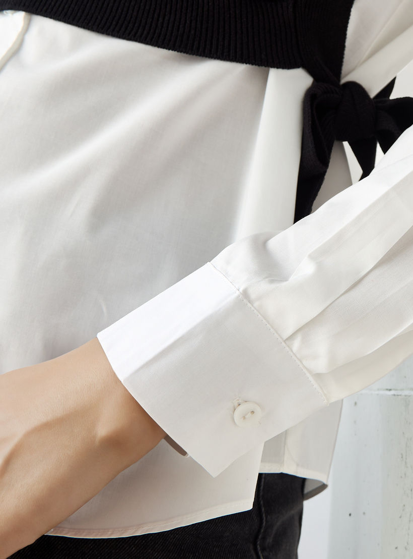 بلوزة تويفر بارزة الملمس بقصة عادية-women-clothing-shirtsandblouses-blouses-image-1
