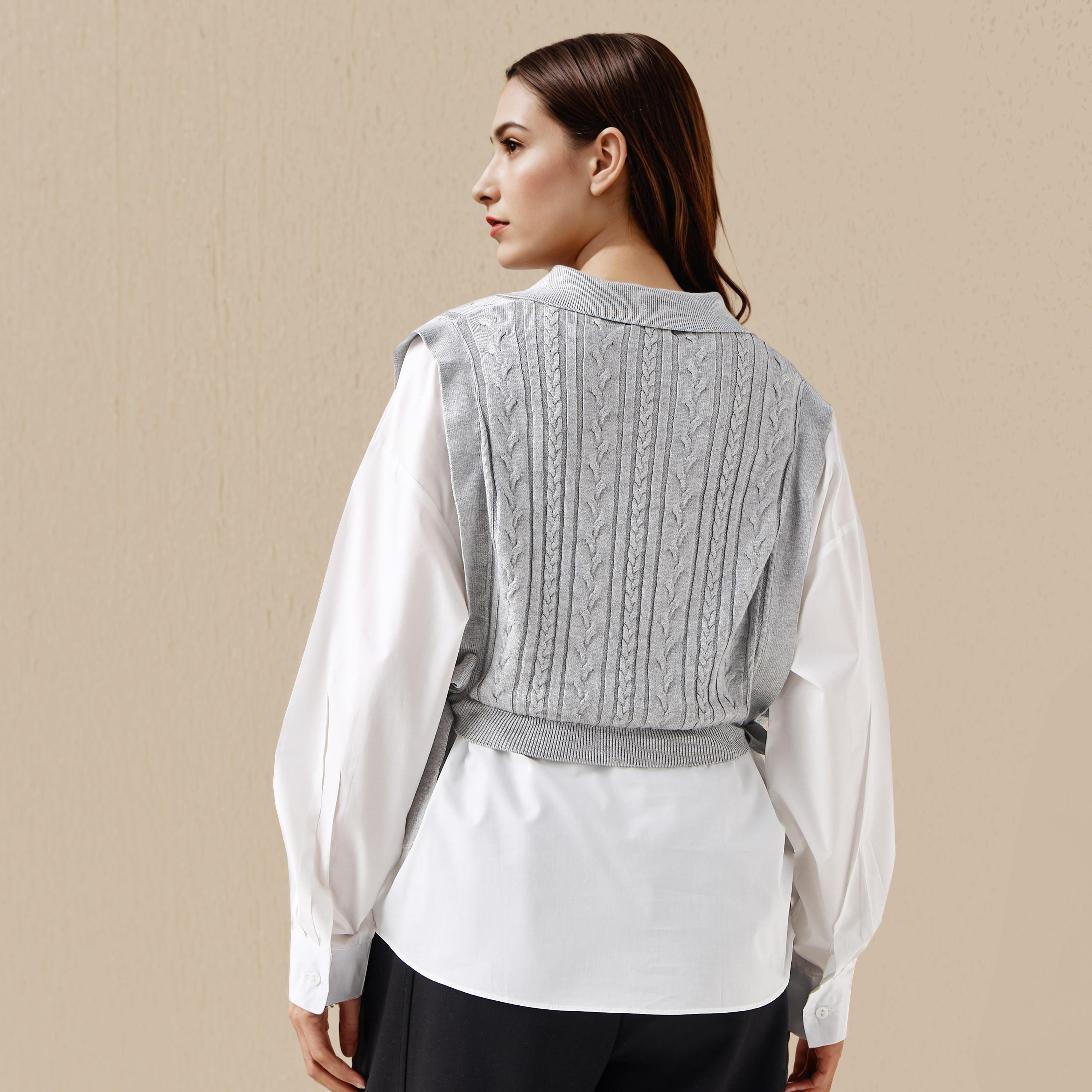 بلوزة تويفر بارزة الملمس بقصة عادية-women-clothing-shirtsandblouses-blouses-image-4