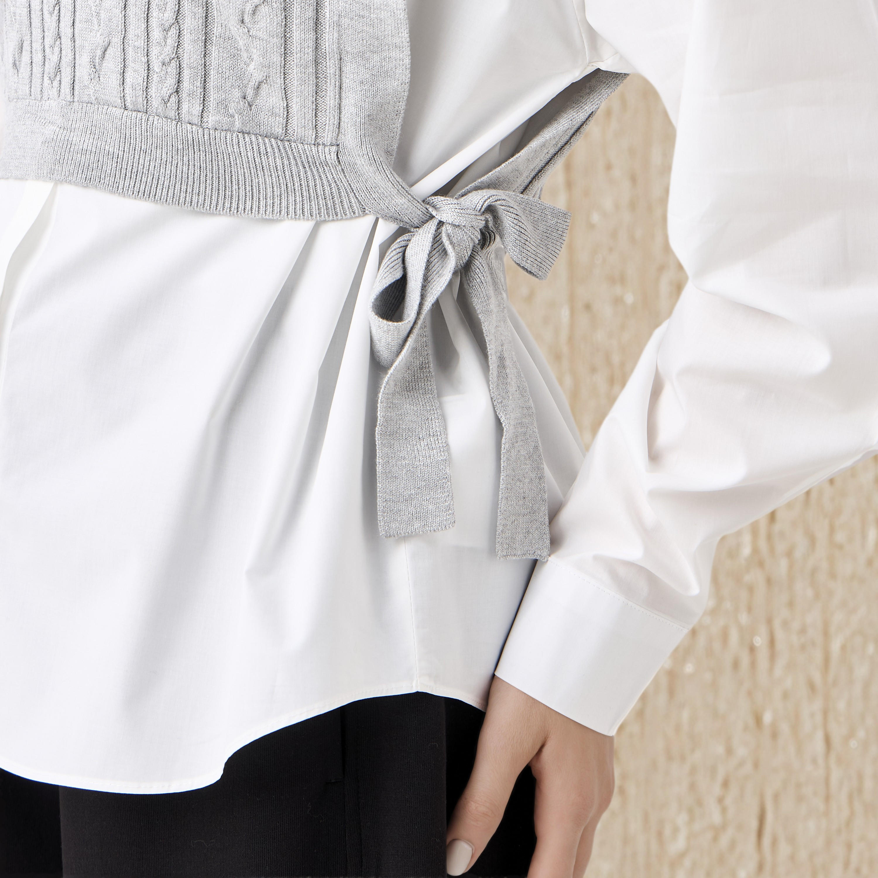 بلوزة تويفر بارزة الملمس بقصة عادية-women-clothing-shirtsandblouses-blouses-image-1