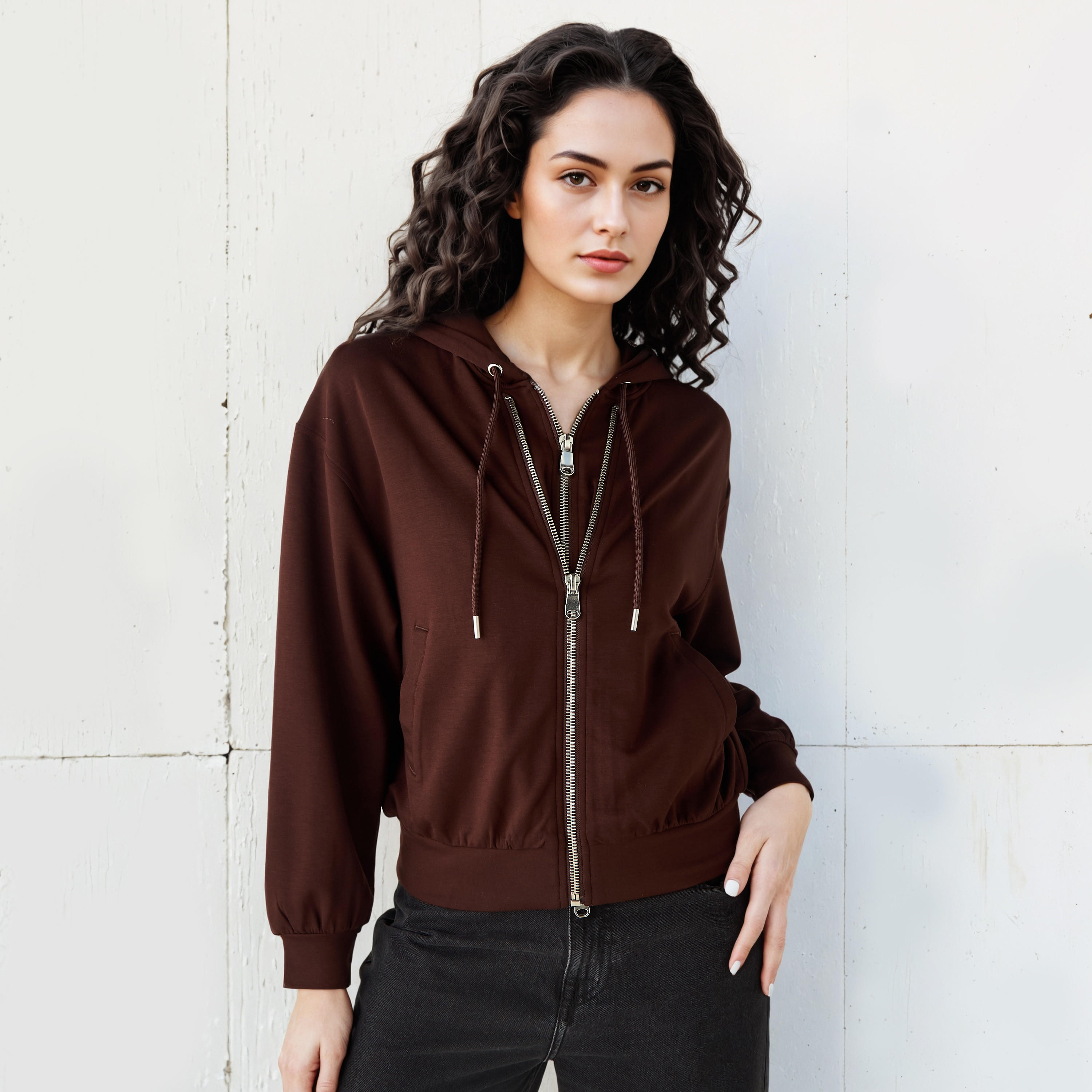 Zip Through Hooded Jacket-women-winterwear-coatsandjackets-jackets-image-5
