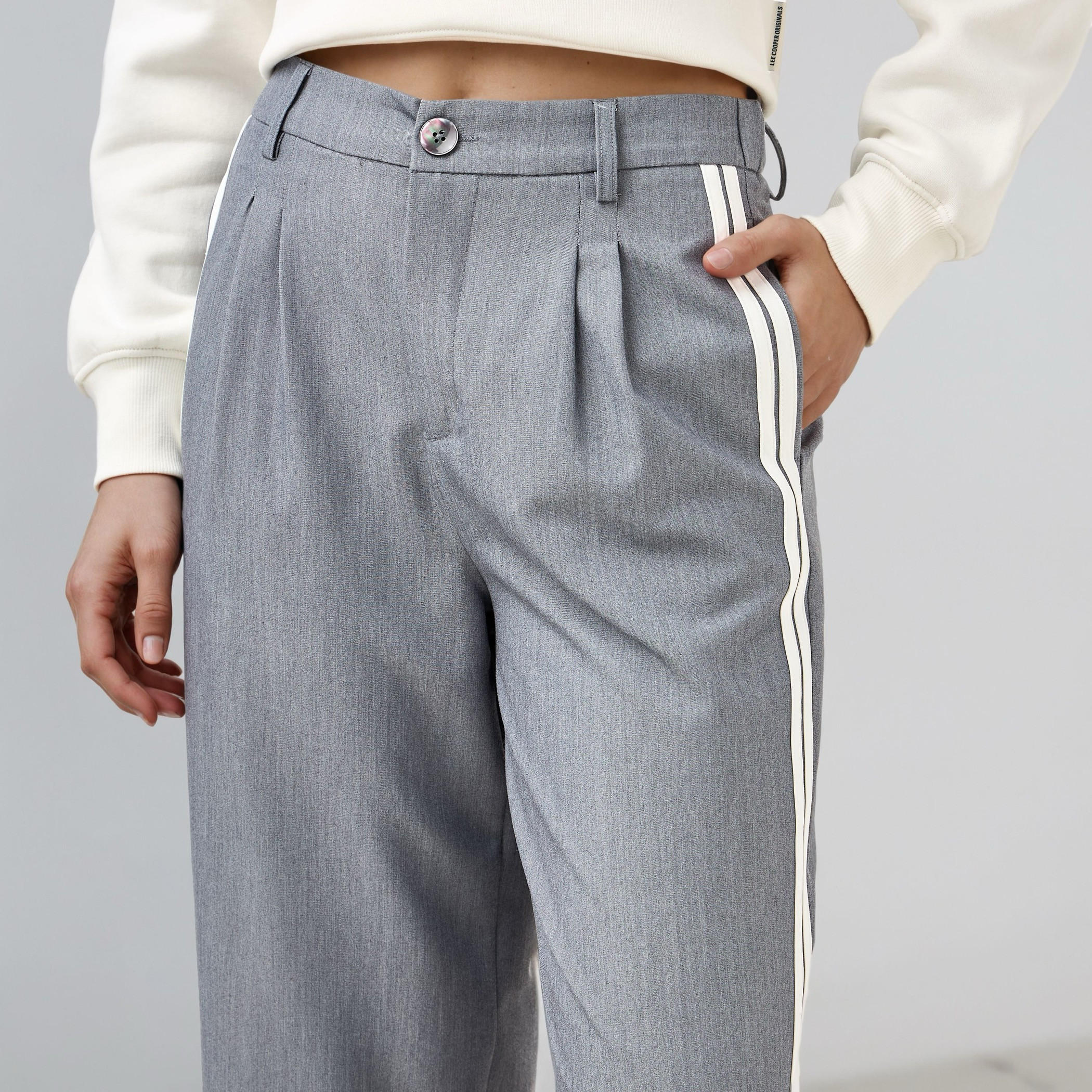 Stripe Accent Regular Fit Trousers-women-clothing-bottoms-trousers-image-4