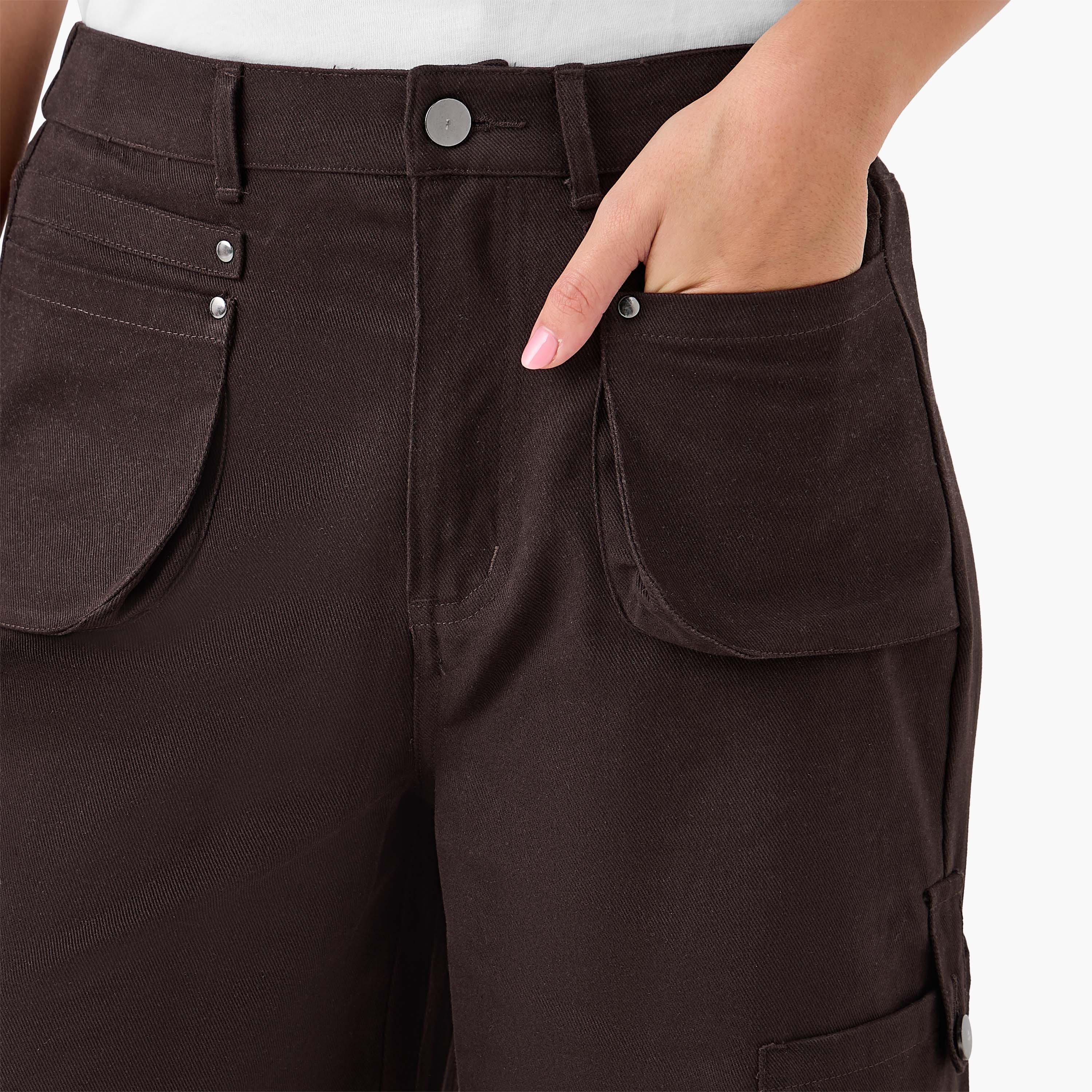 Relaxed Fit High-Waist Cotton Cargo Pants-women-clothing-bottoms-trousers-image-2