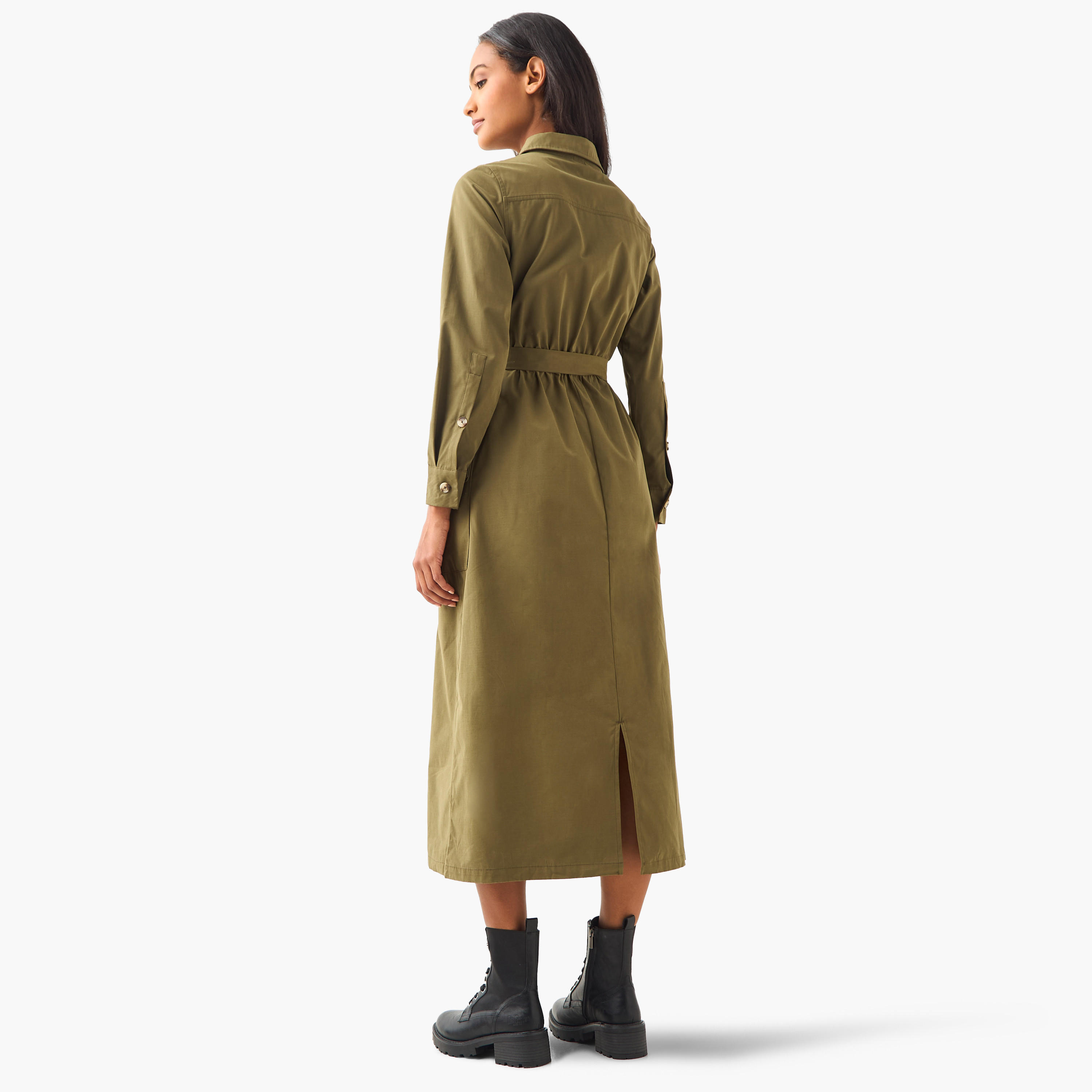 Midi Shirt Dress with Belt-women-clothing-dresses-image-4