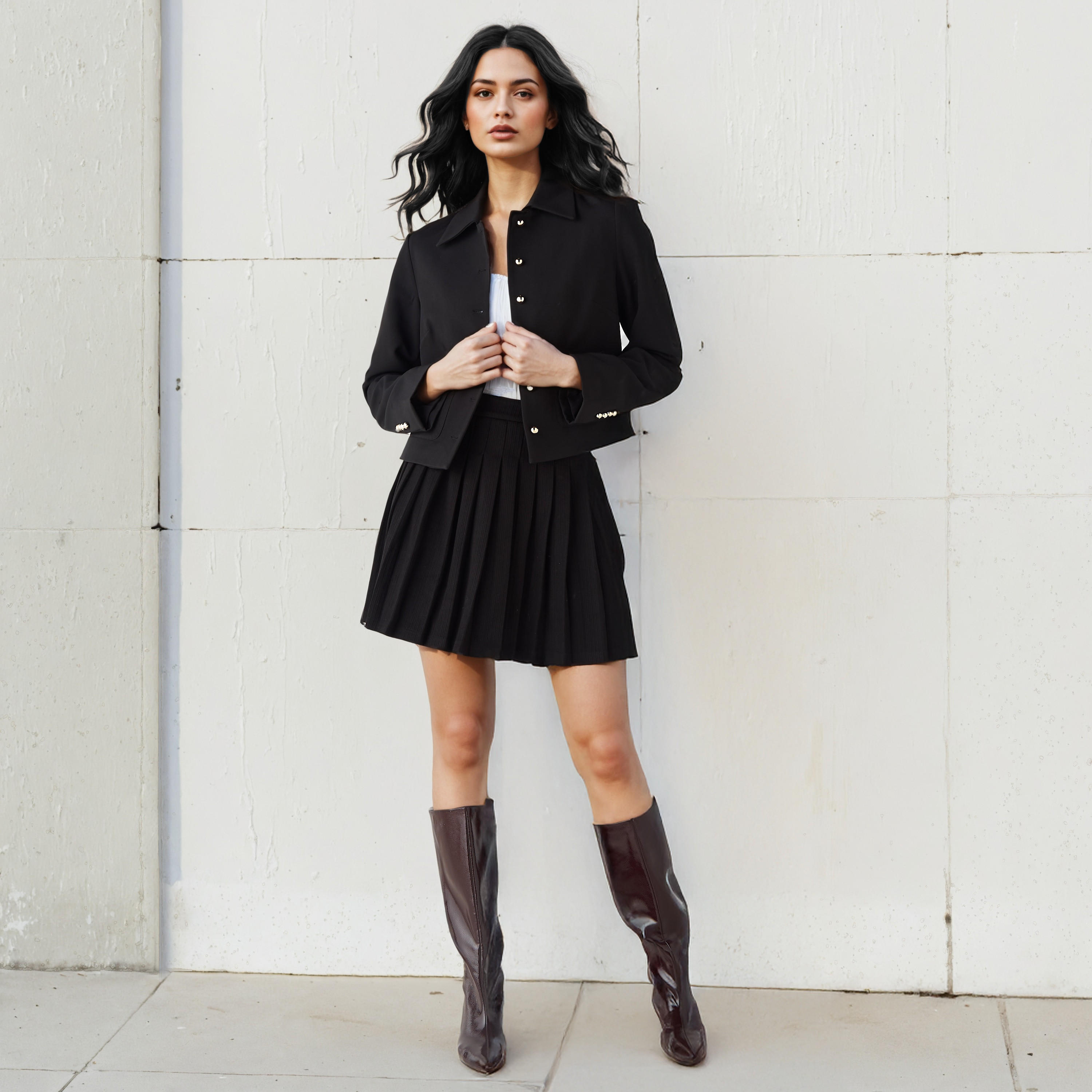 Pleated Mini Skirt-women-clothing-skirts-image-2