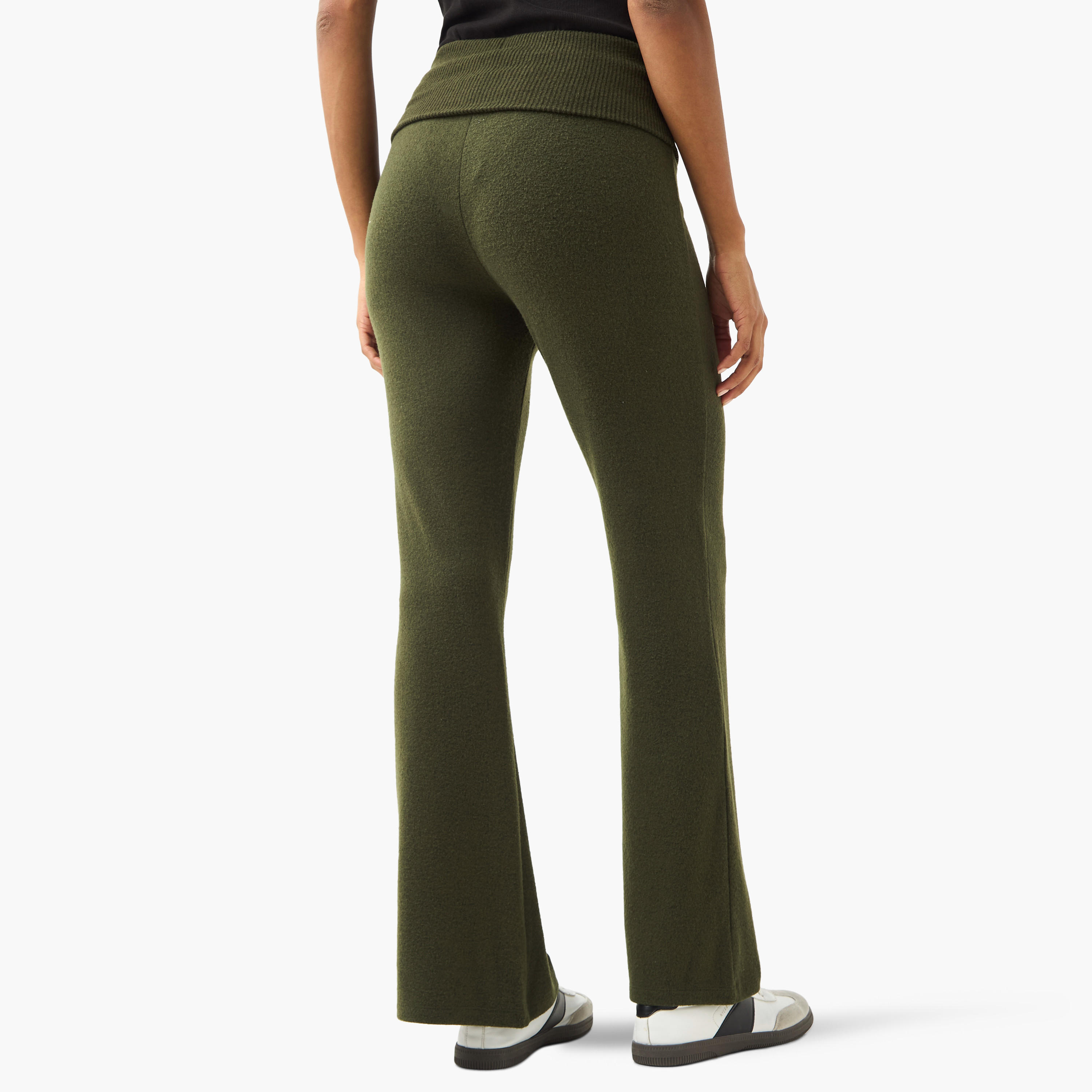 بنطلون واسع الحواف بخصر متوسط الارتفاع-women-clothing-bottoms-trousers-image-3