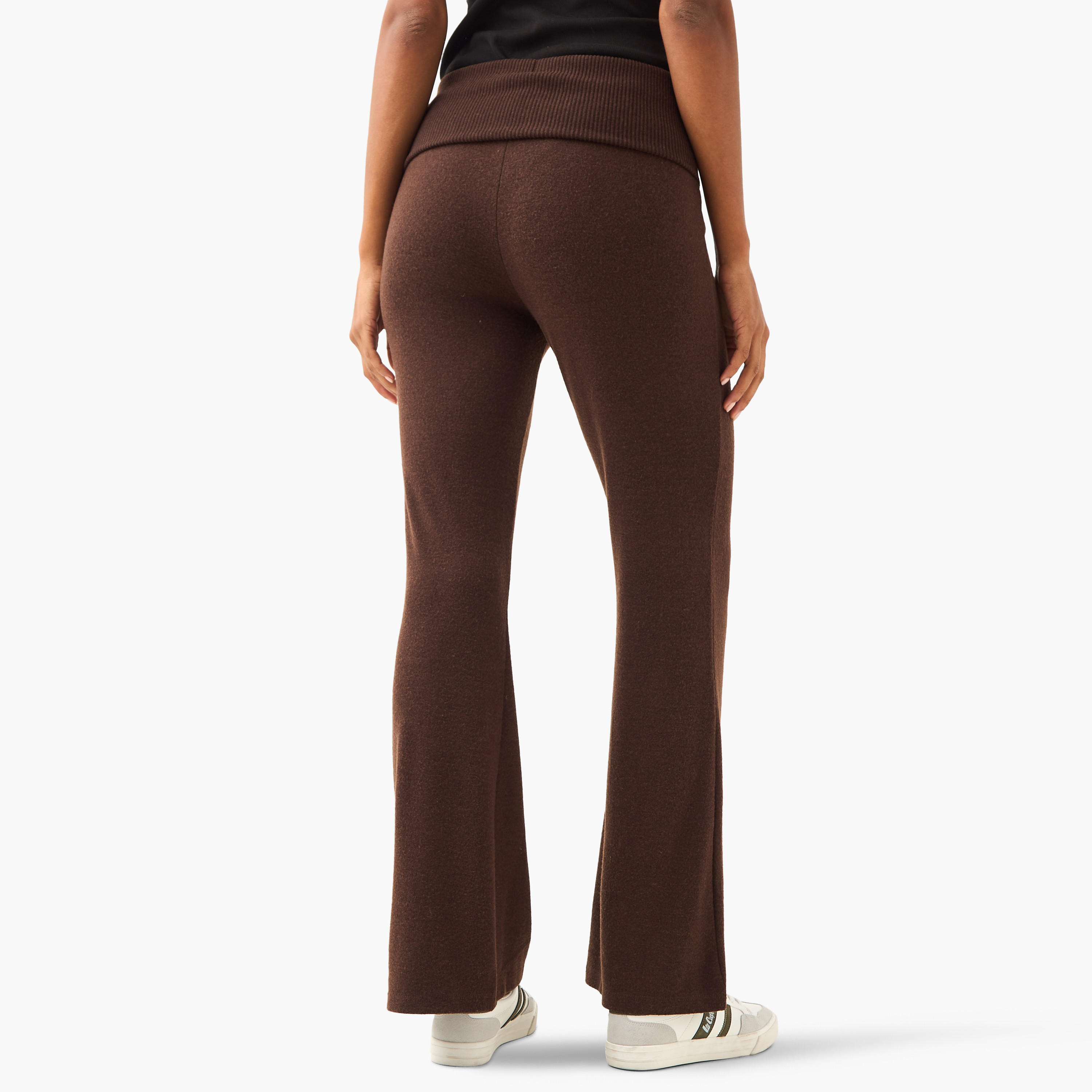 بنطلون واسع الحواف بخصر متوسط الارتفاع-women-clothing-bottoms-trousers-image-2