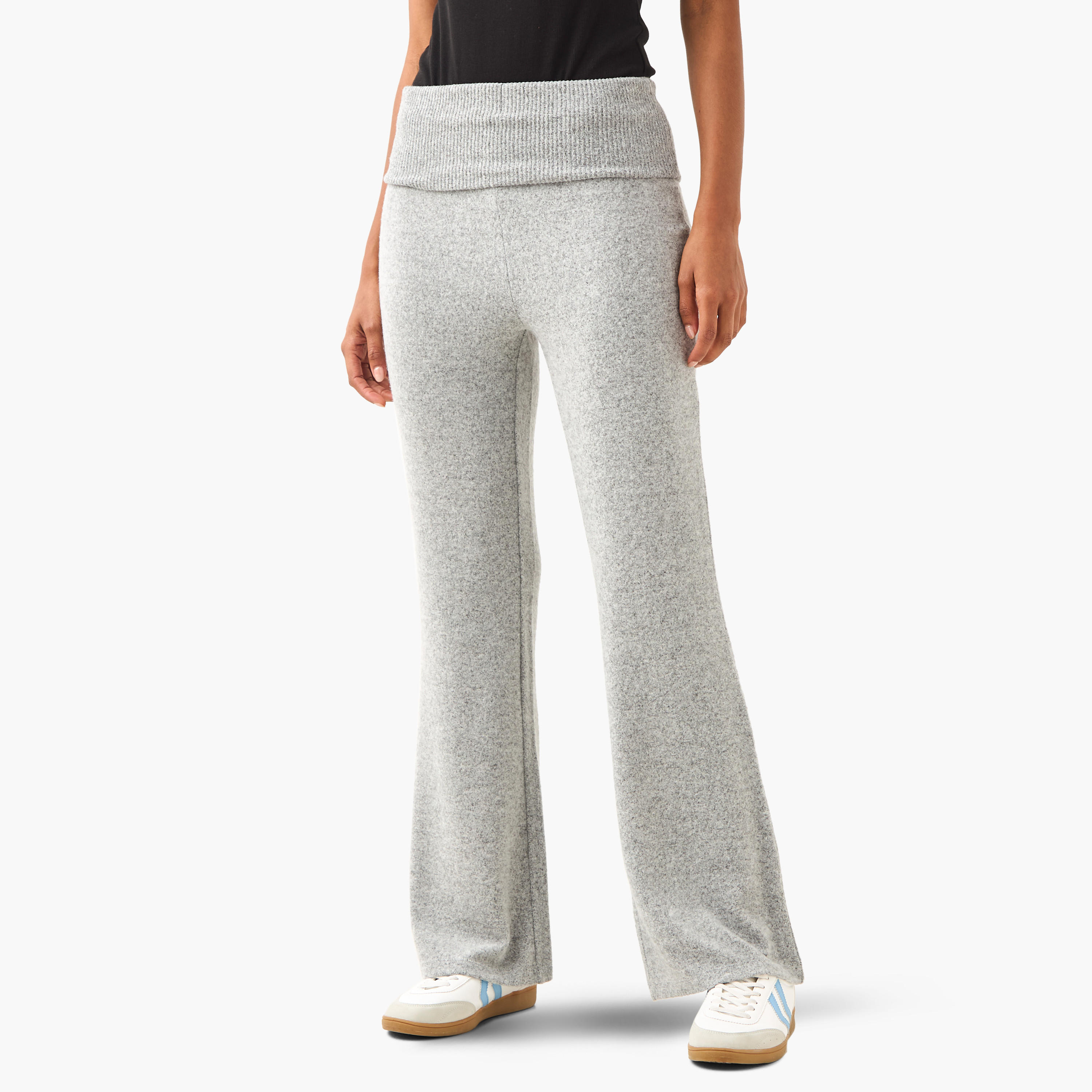 Mid-Rise Flared Pants-women-clothing-bottoms-trousers-image-1