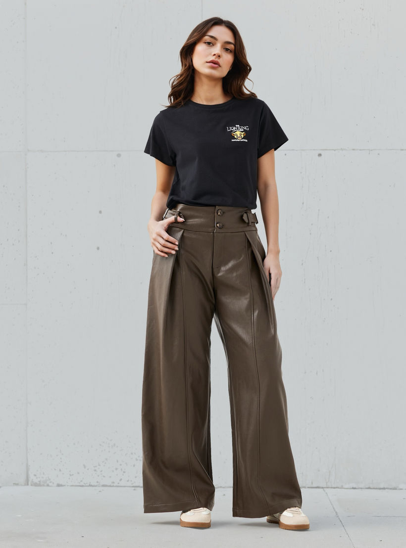 Mid-Rise Waist Pleated Regular Fit Trousers-women-clothing-bottoms-trousers-image-2