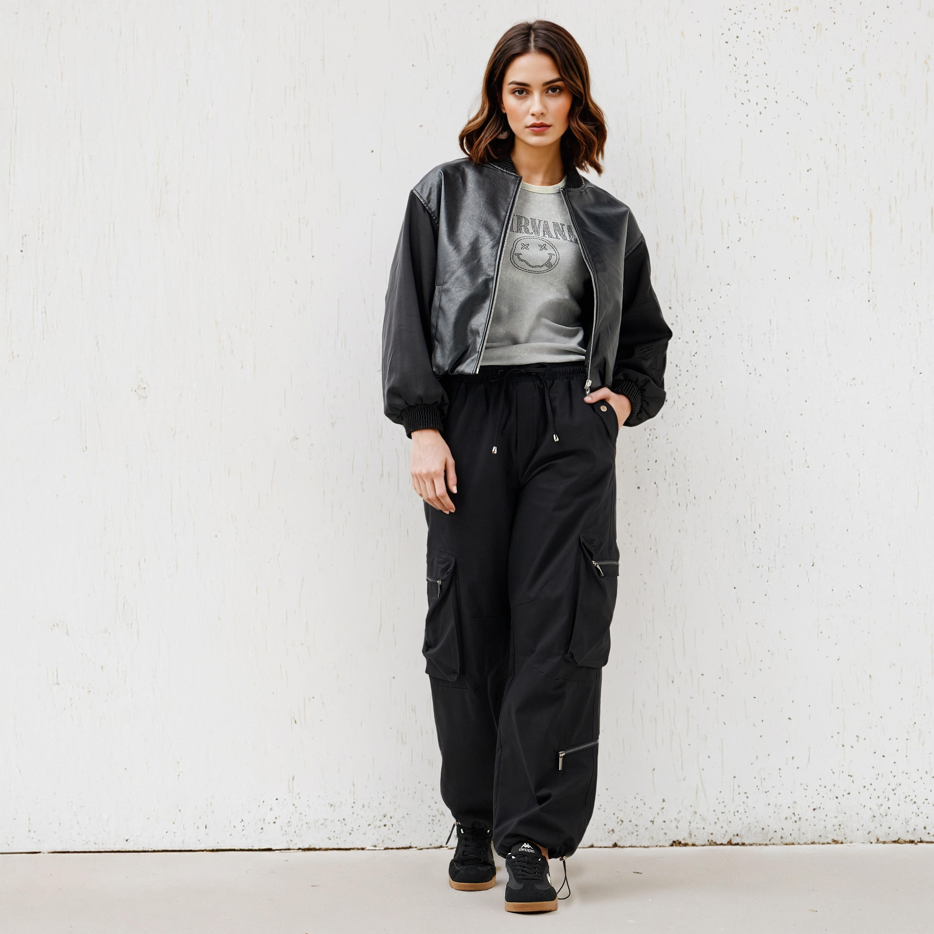 Biker Jacket with Embroidered Sleeves and Zip Closure-women-winterwear-coatsandjackets-jackets-image-2